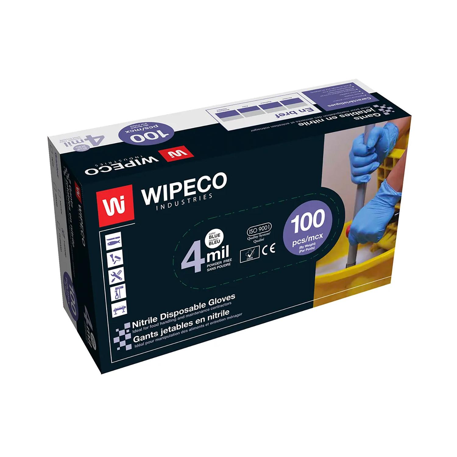 WipeCo 4mil Nitrile Glove Blue 100 Count