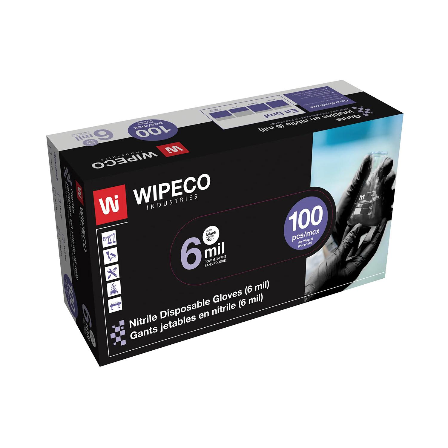 WipeCo 6mil Nitrile Glove Black 100 Count