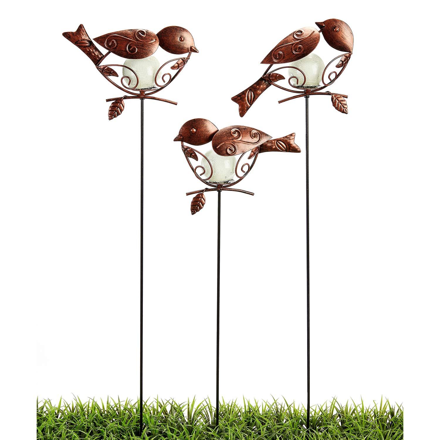 Acrylic Bird Garden Stake Glow In The Dark Assorted