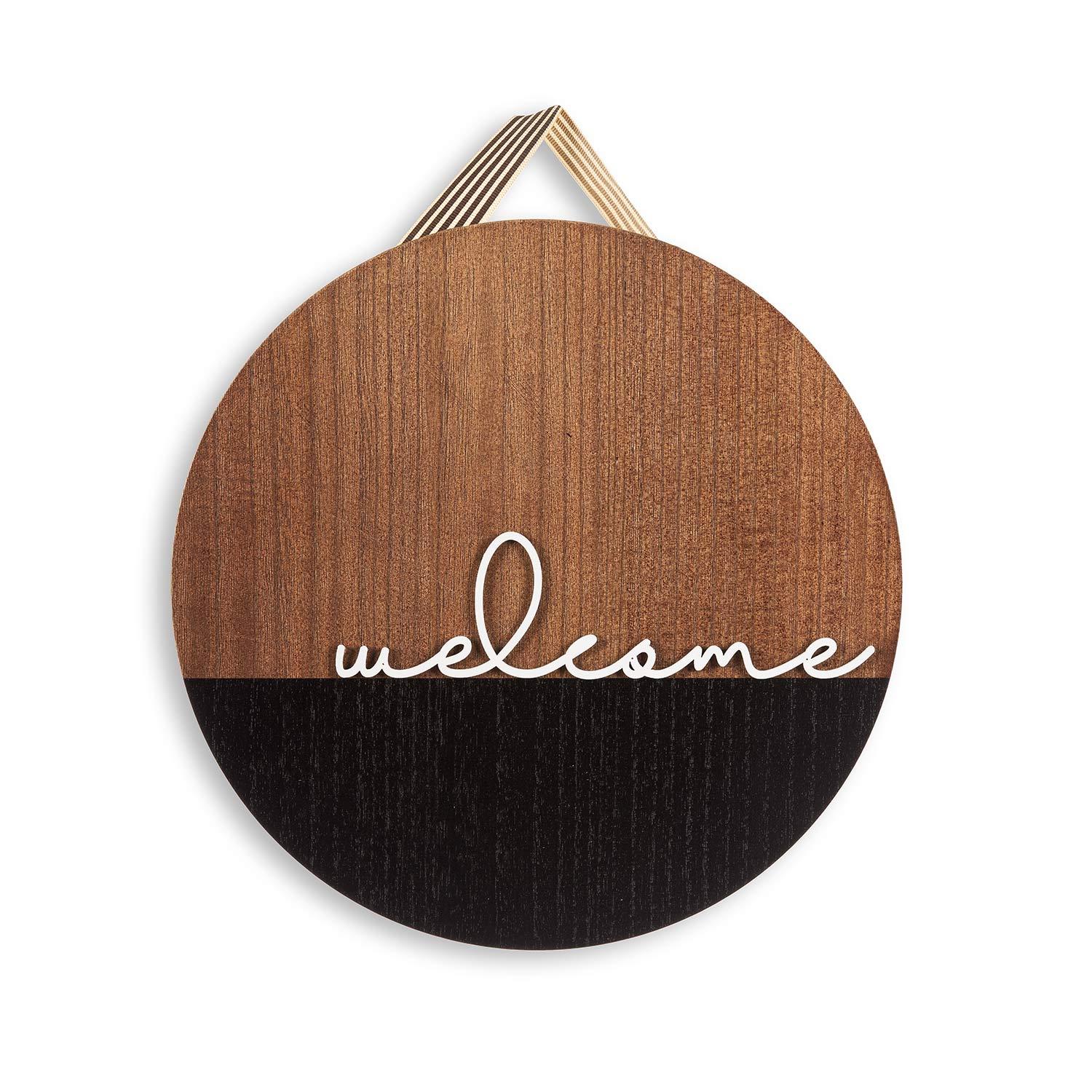 Round Front Door Sign Welcome