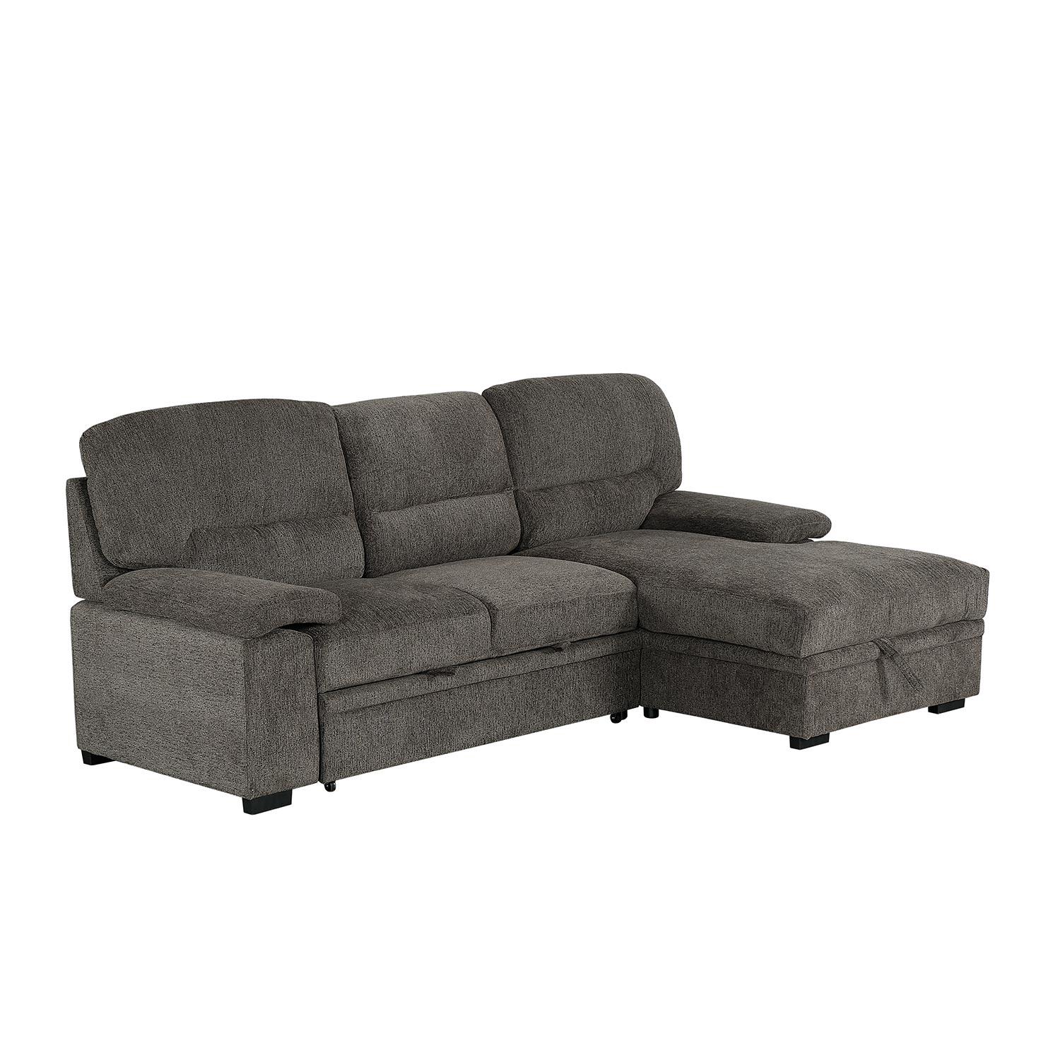Danilo Love Media Sleeper With Chaise- Gray