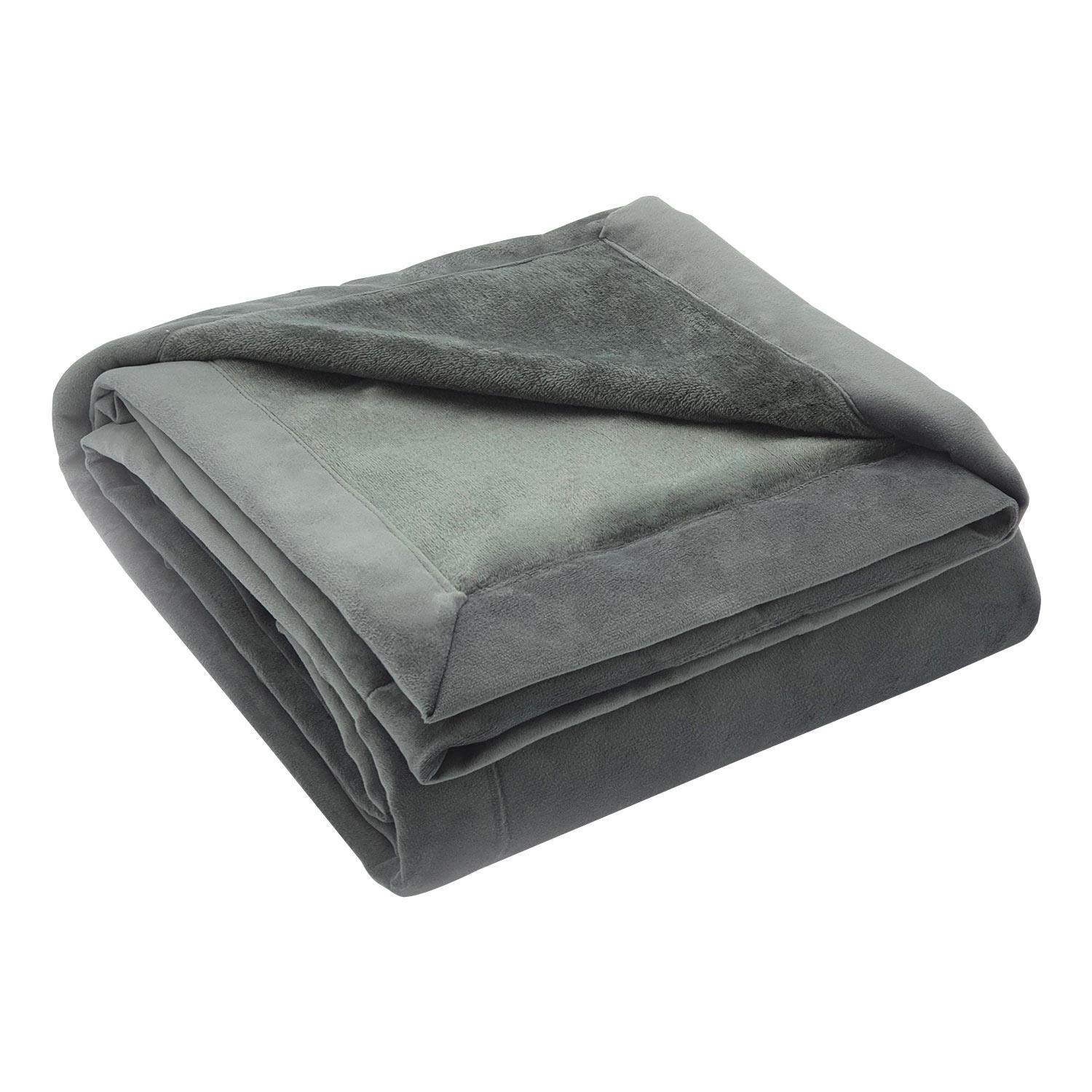 Seren Velvet and Plush Throw 50 x 60 Charcoal