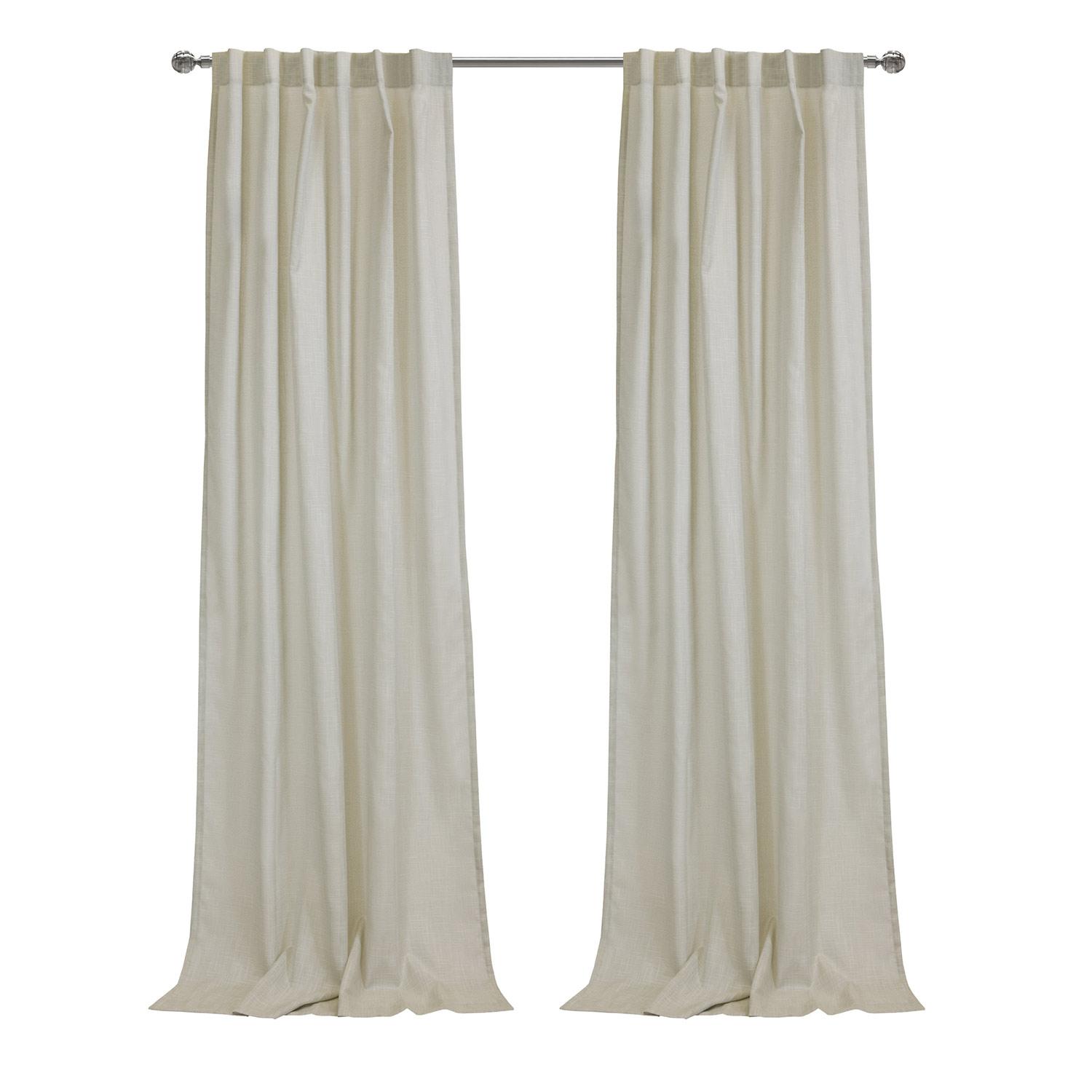Bolton Light Filtering Dual Header Curtain Panel 52x84 Linen