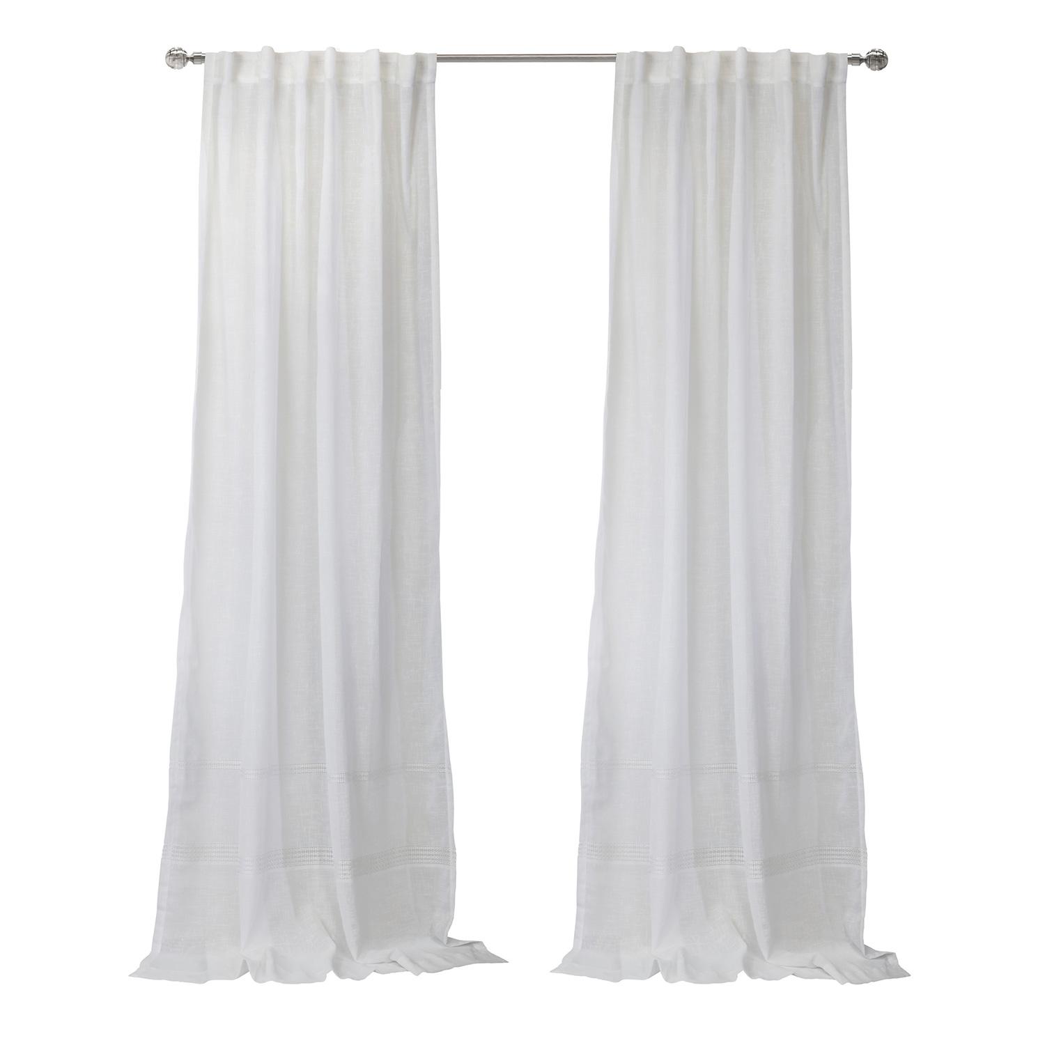 Alicante Sheer Dual Header Curtain Panel 52 x 84 White