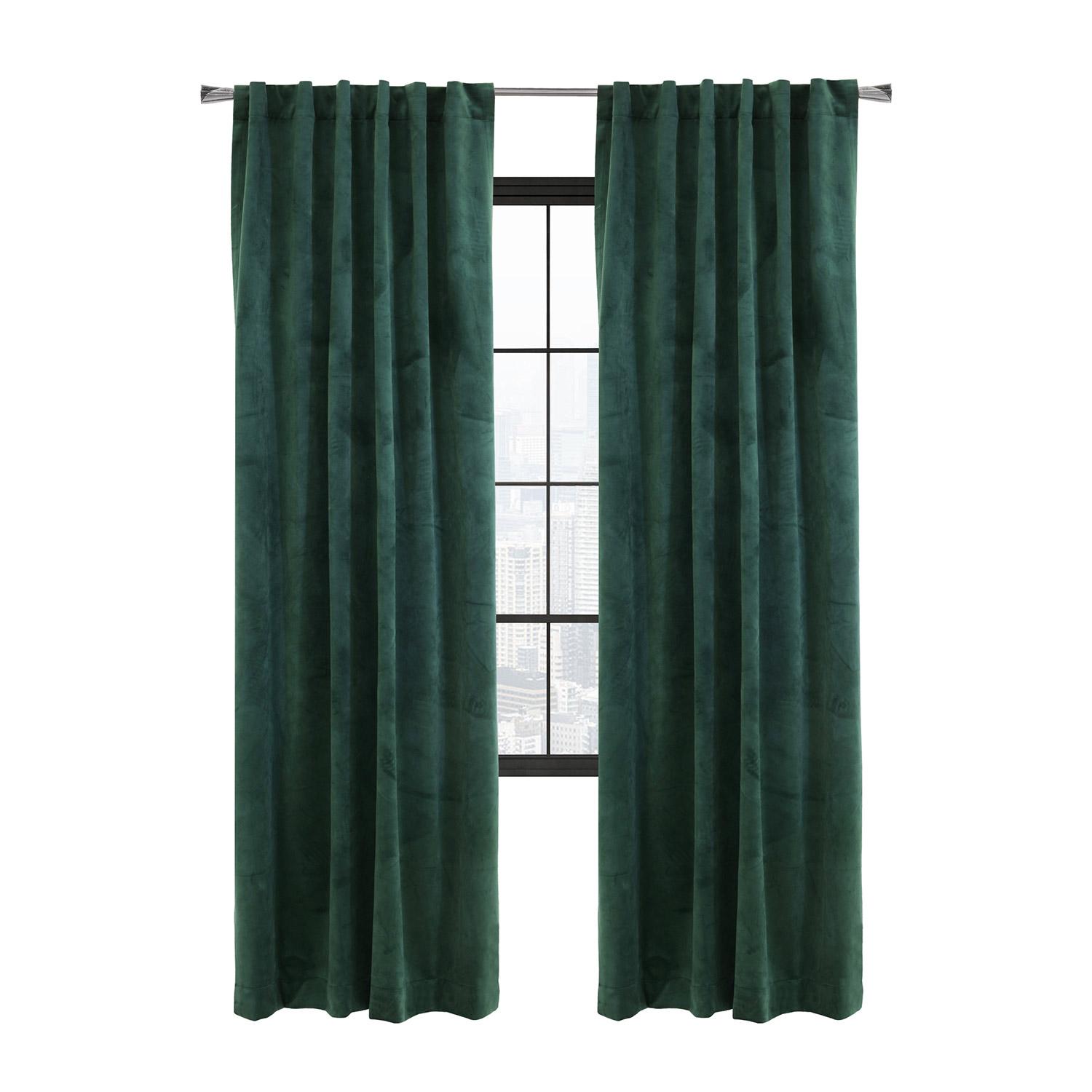 Seren Room Darkening Dual Header Panel 50x84 Dark Green