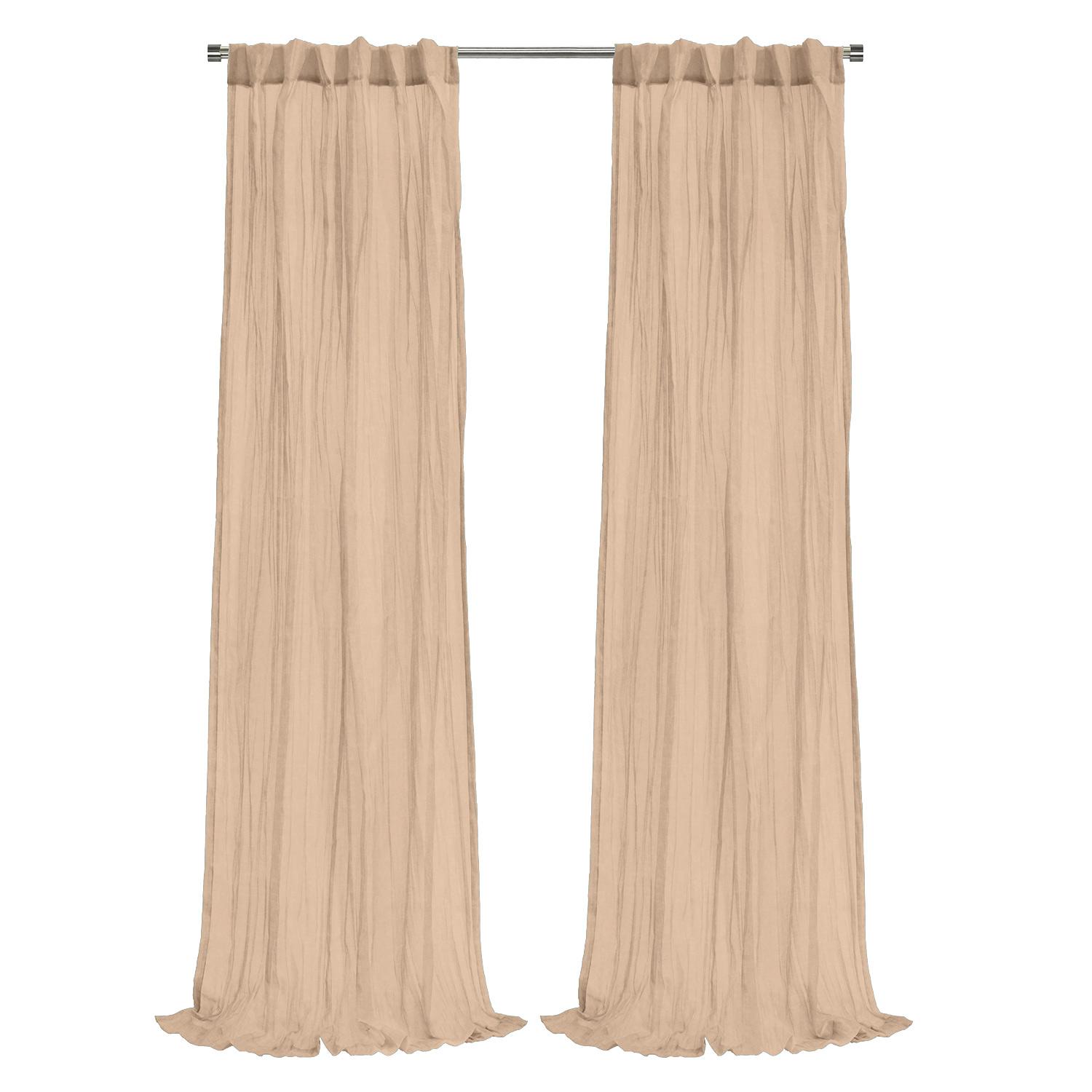 Paloma Sheer Dual Header Curtain Panel 52 x 84 Apricot