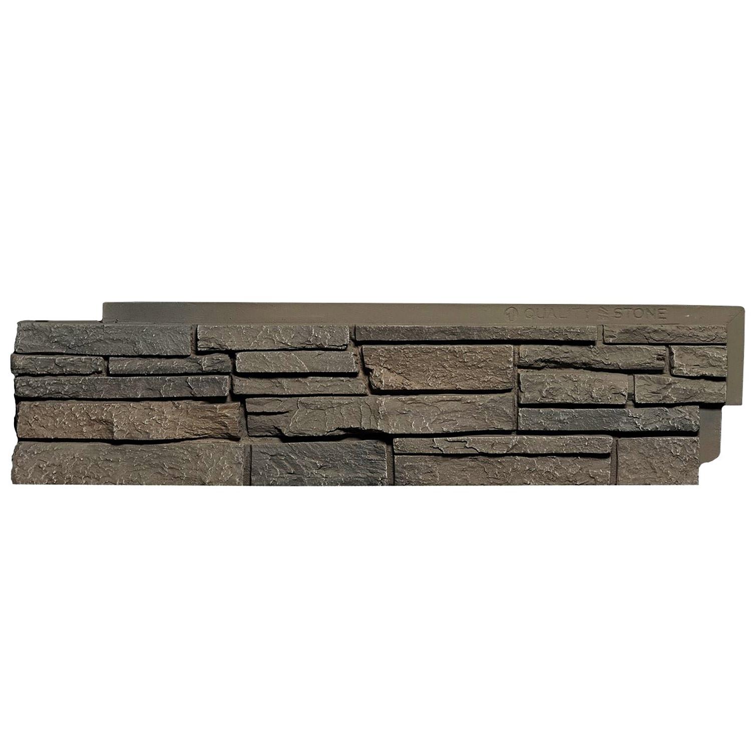 Stacked Stone Corner Panel LH 1.0 sqft - Grey Brown Blend