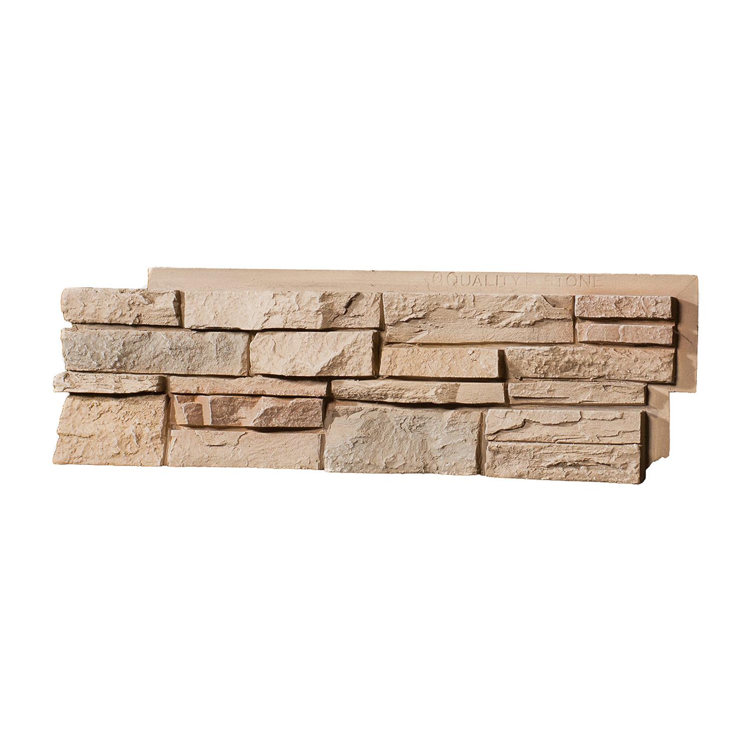 Stacked Stone Corner Panel LH 1.0 sqft - Light Brown Blend