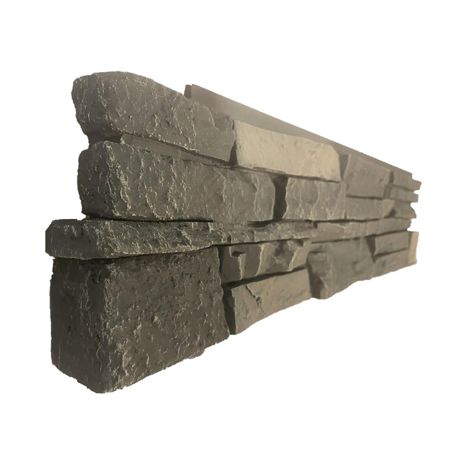 Stacked Stone Corner Panel LH 1.0 sqft - Midnight Shadow
