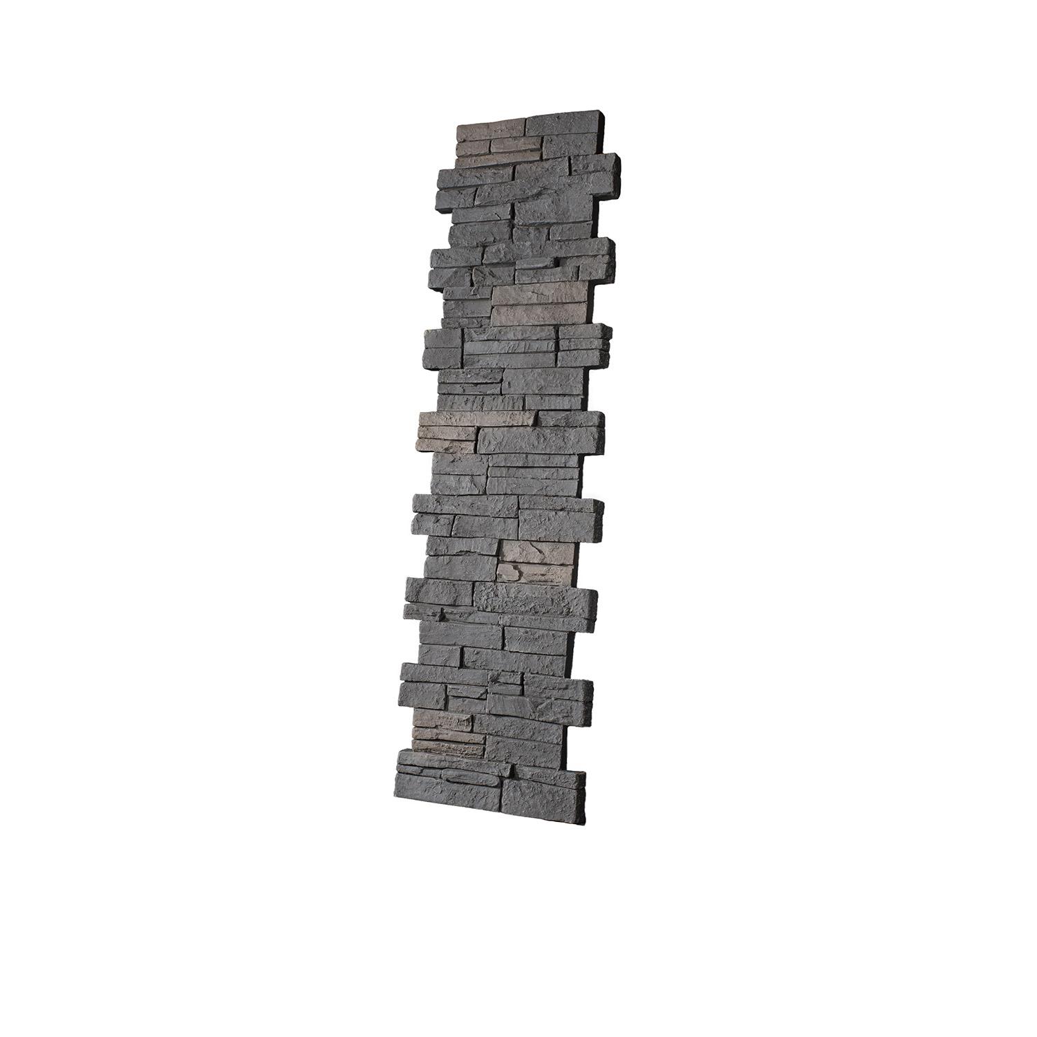 Stacked Stone Pillar Panel 11" ID x 48" - Black Blend