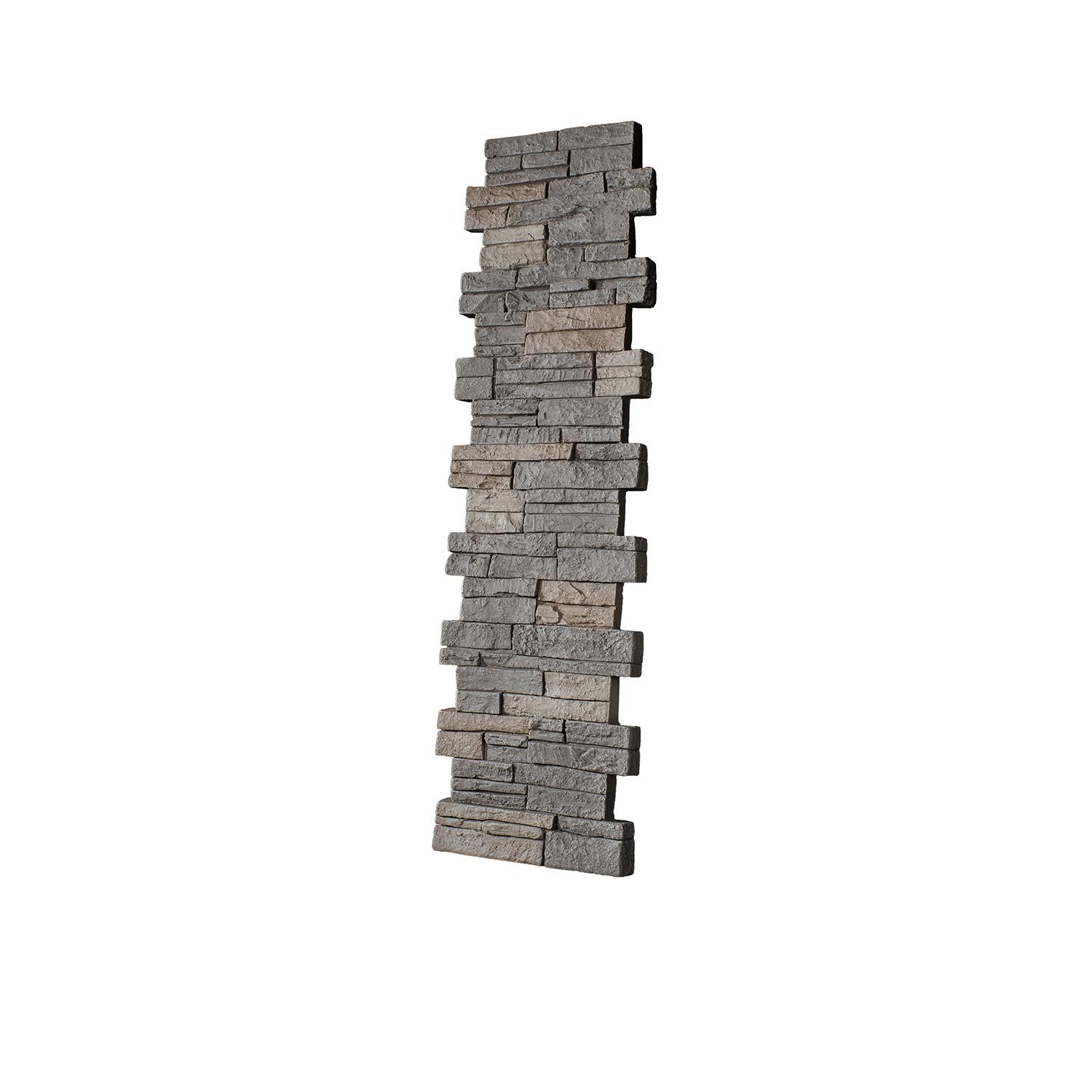 Stacked Stone Pillar Panel 11" ID x 48" - Dark Brown Blend