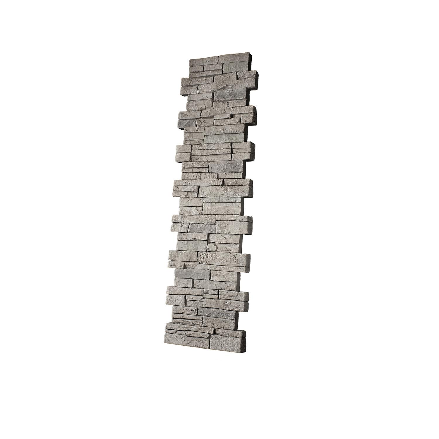 Stacked Stone Pillar Panel 11" ID x 48" - Grey Blend