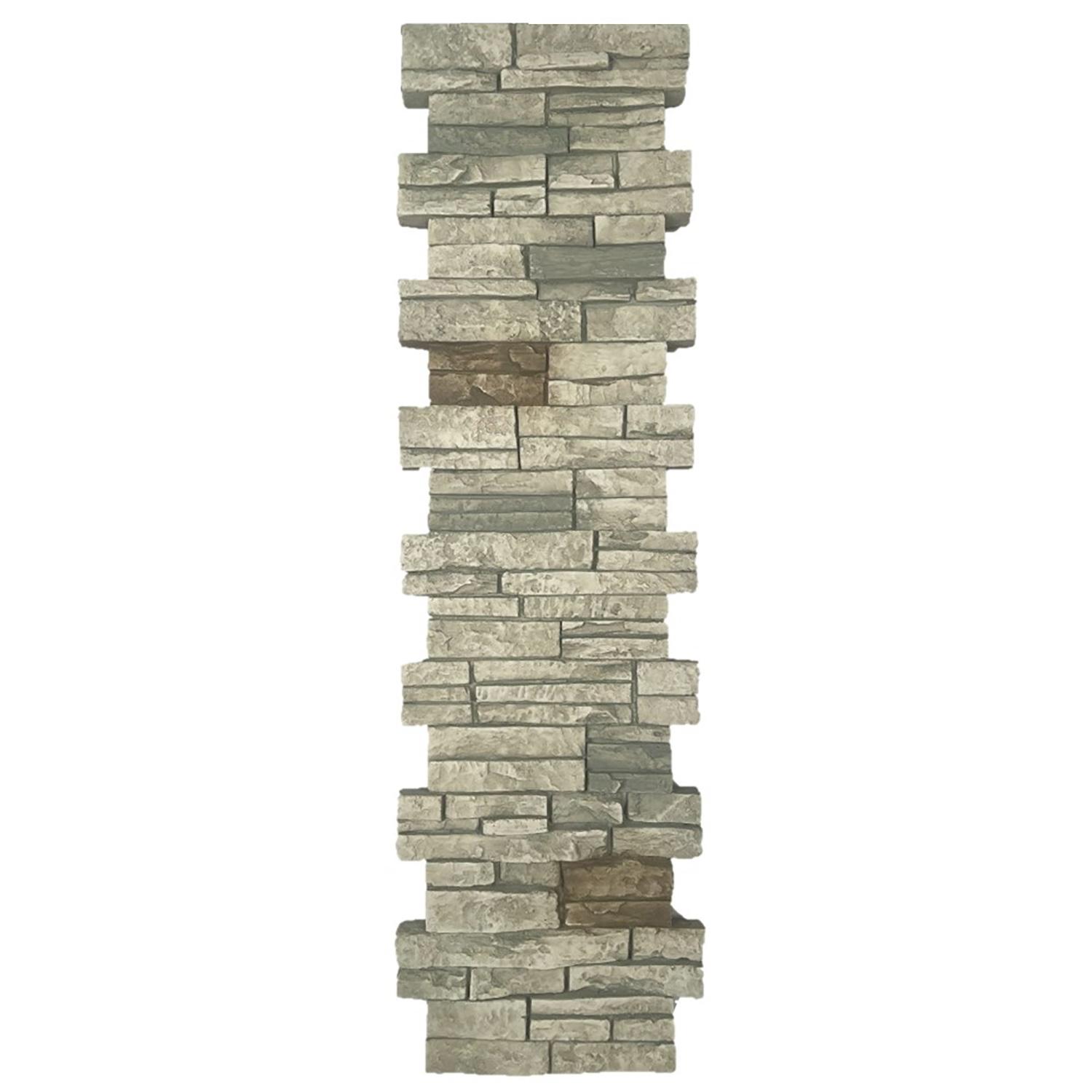 Stacked Stone Pillar Panel 11" ID x 48" - Limestone