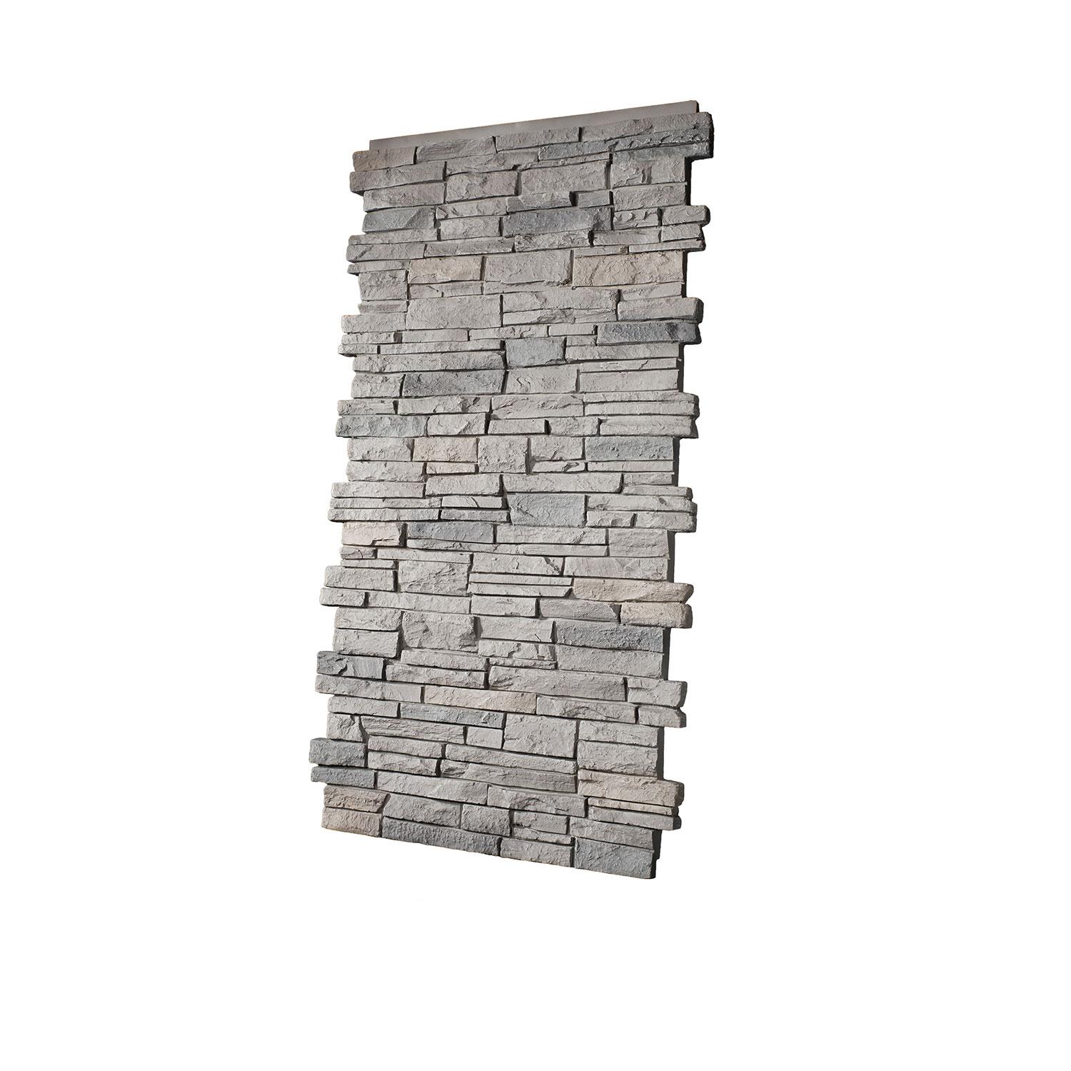 Stacked Stone Pillar Panel 24" ID x 48" - Grey Brown Blend