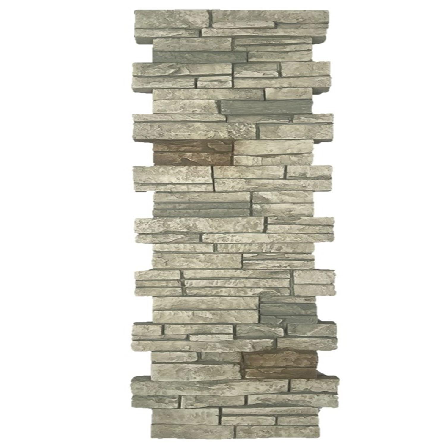 Stacked Stone Pillar Panel 24" ID x 48" - Light Brown Blend