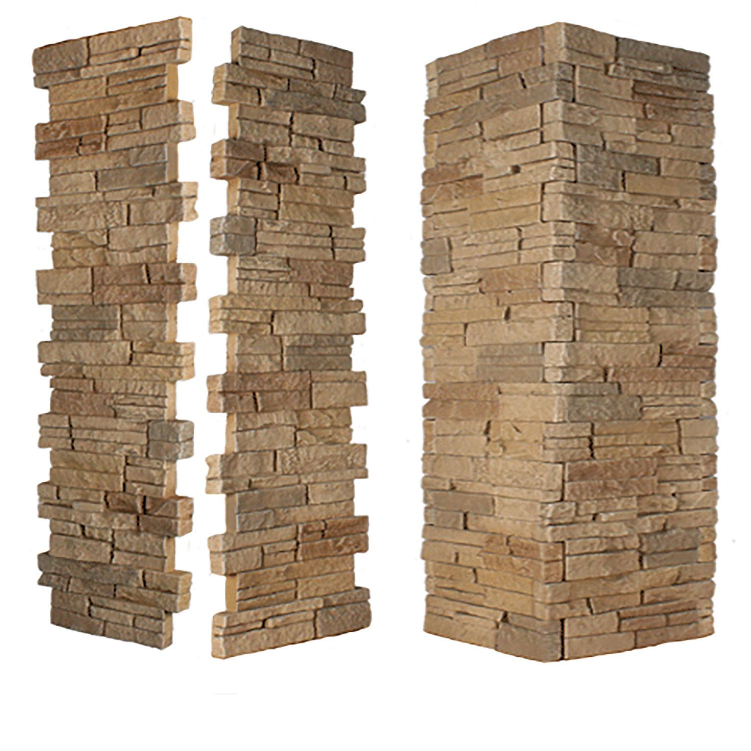 Stacked Stone Pillar Panel 24" ID x 48" - Limestone