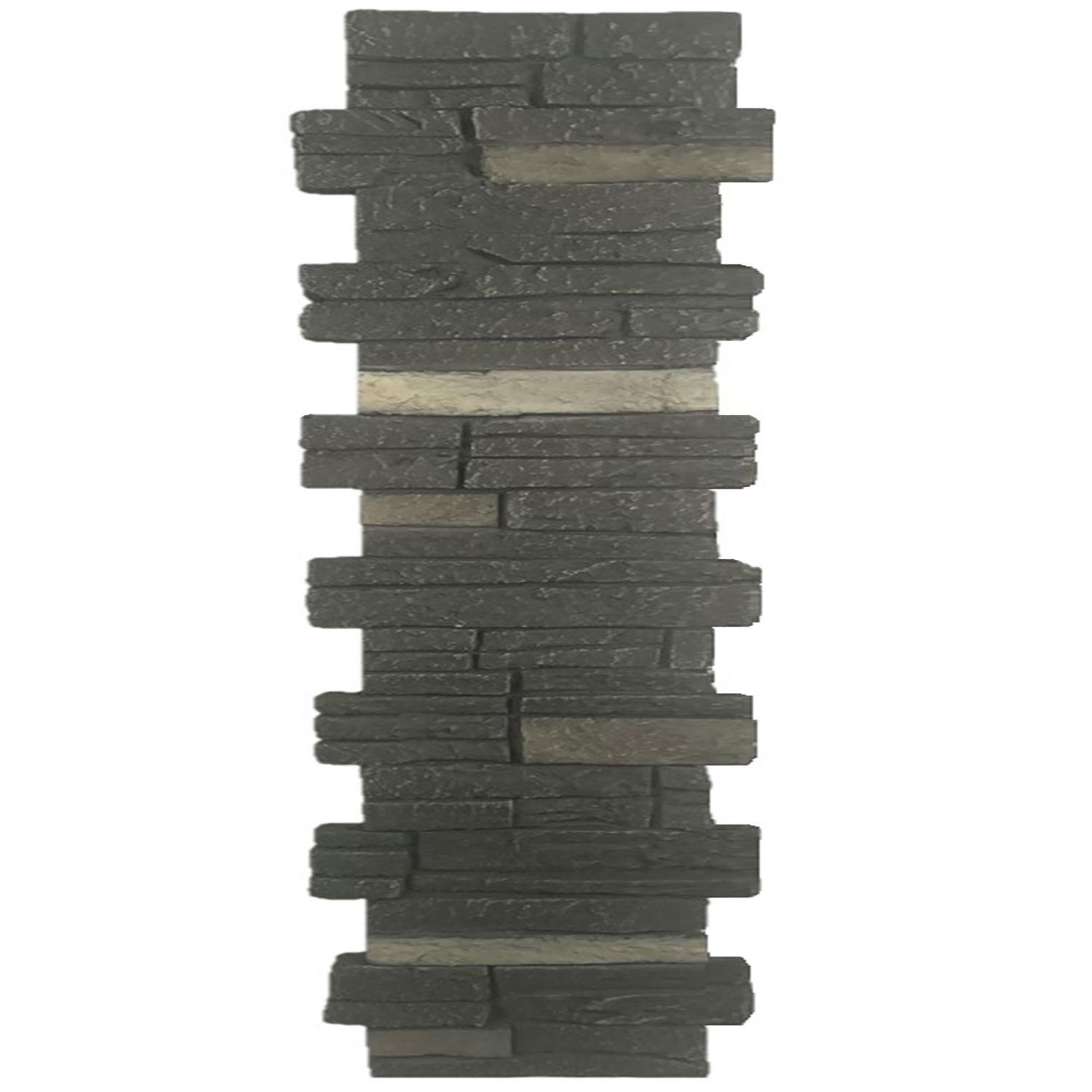 Stacked Stone Pillar Panel 24" ID x 48" - Midnight Shadow