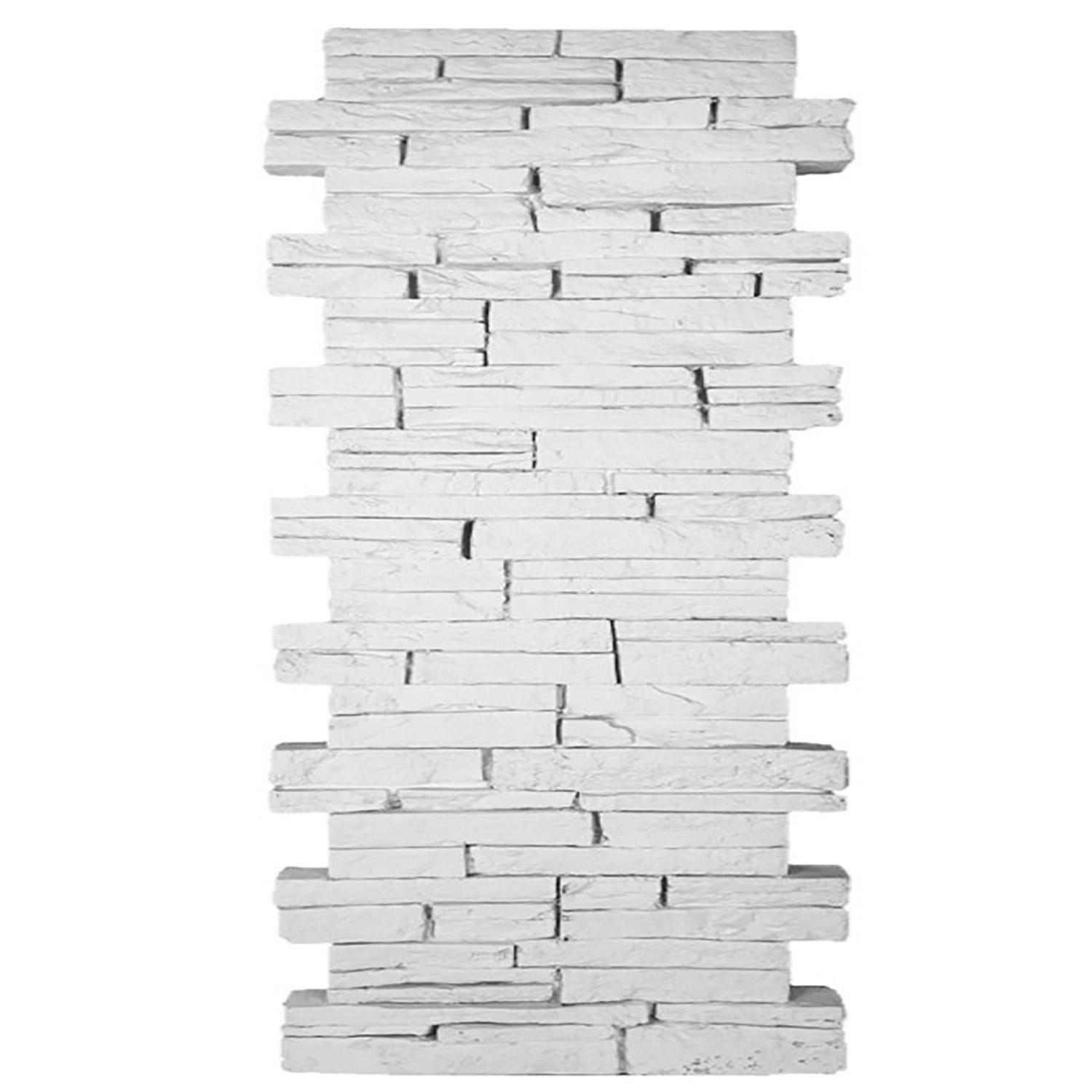 Stacked Stone Pillar Panel 24" ID x 48" - Simply White