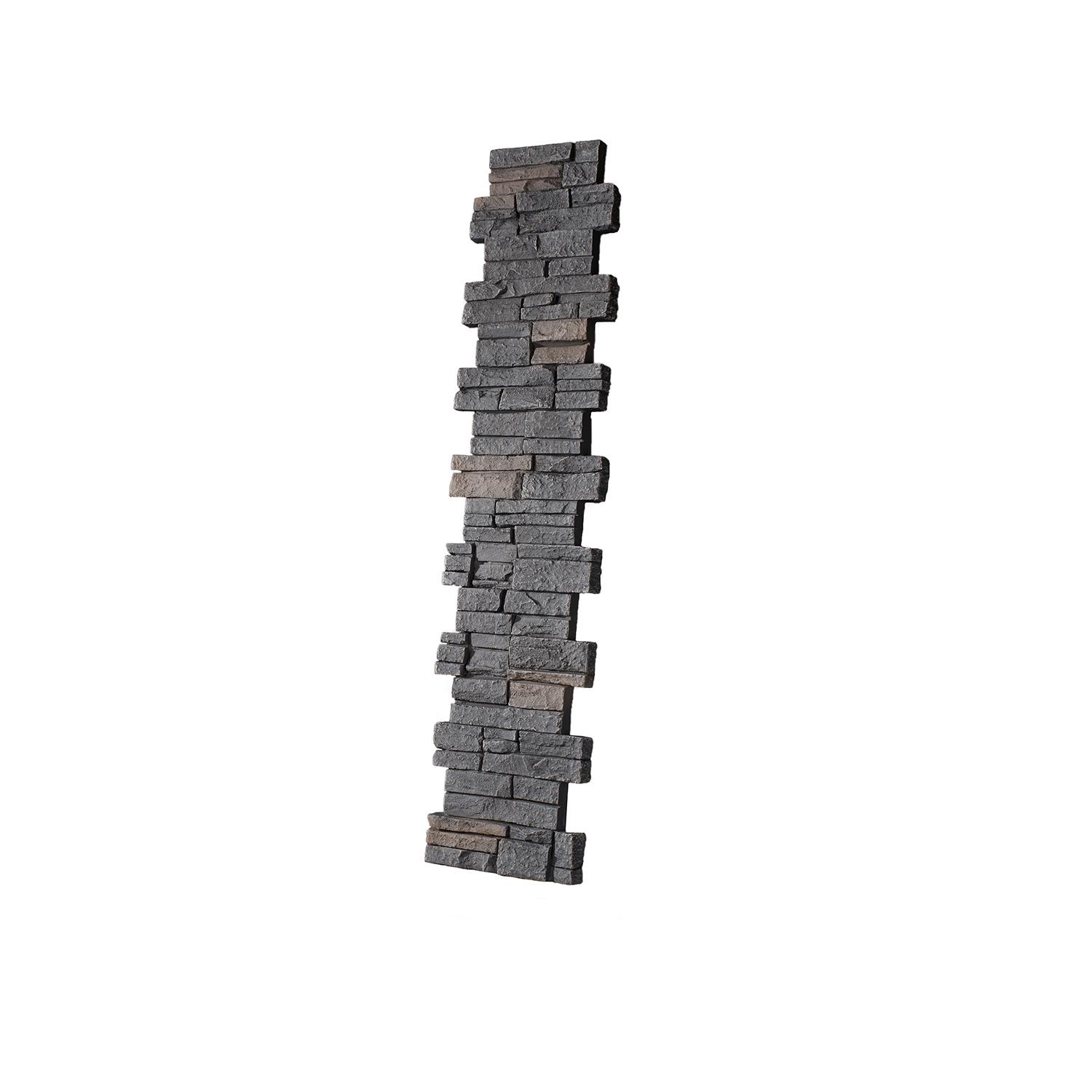 Stacked Stone Pillar Panel 8" ID x 48" - Black Blend