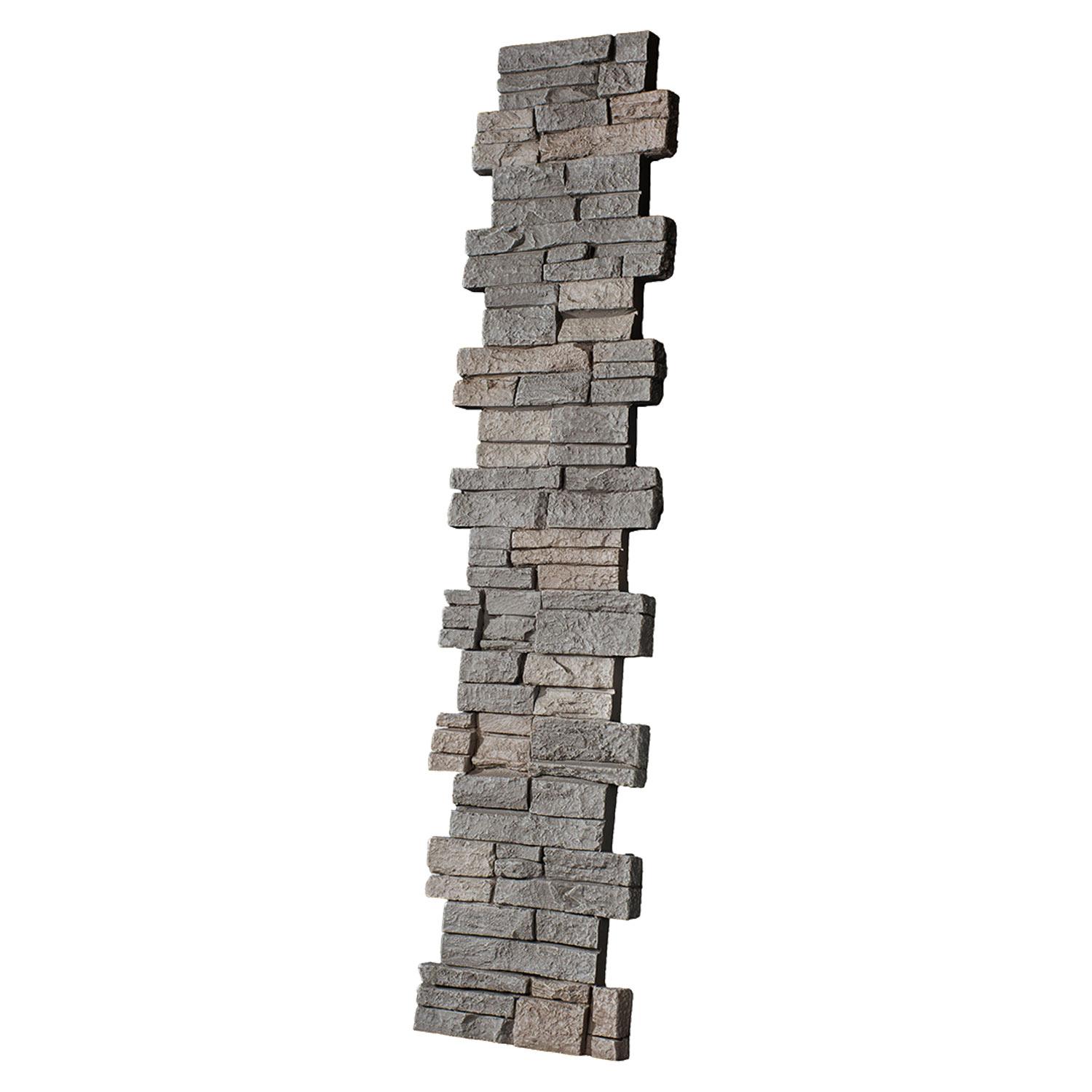 Stacked Stone Pillar Panel 8" ID x 48" - Dark Brown Blend