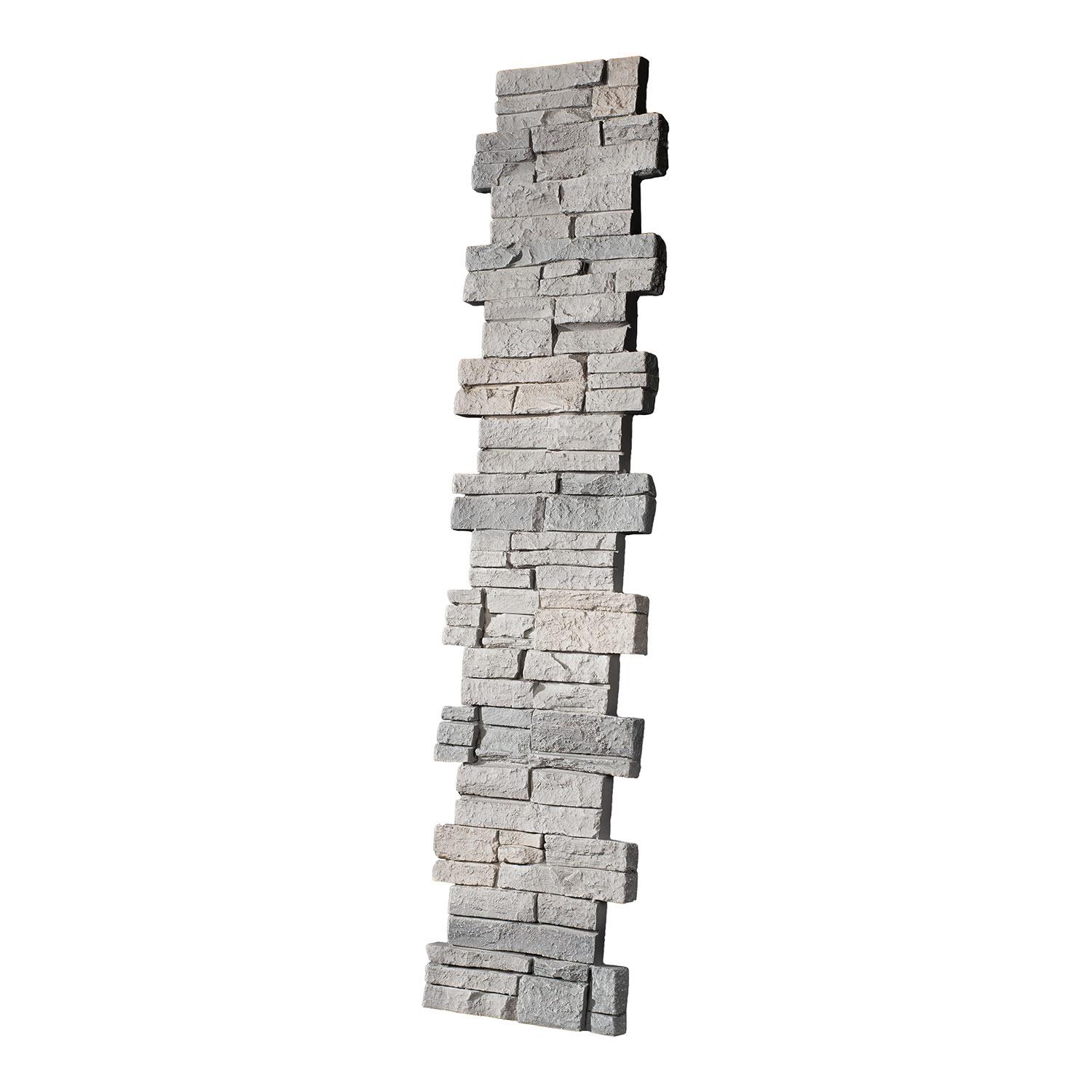 Stacked Stone Pillar Panel 8" ID x 48" - Grey Brown Blend