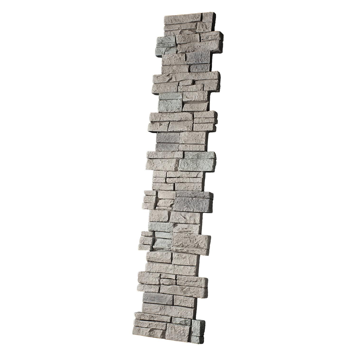 Stacked Stone Pillar Panel 8" ID x 48" - Grey Blend