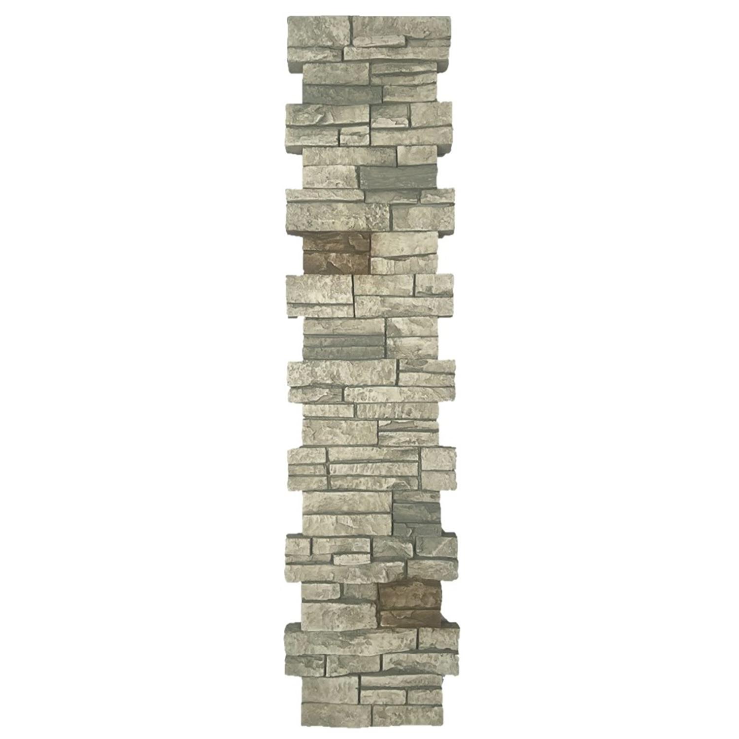 Stacked Stone Pillar Panel 8" ID x 48" - Limestone