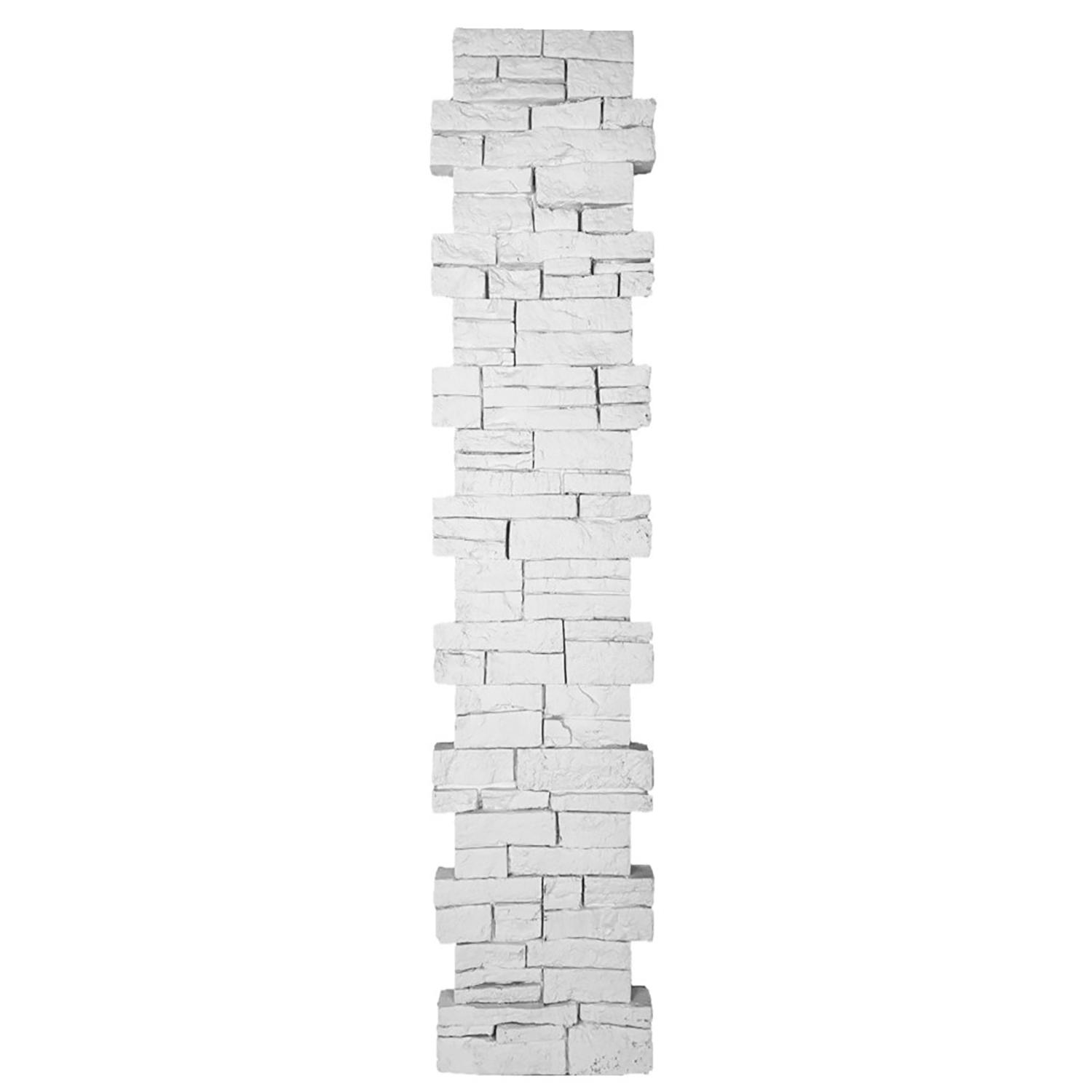 Stacked Stone Pillar Panel 8" ID x 48" - Simply White