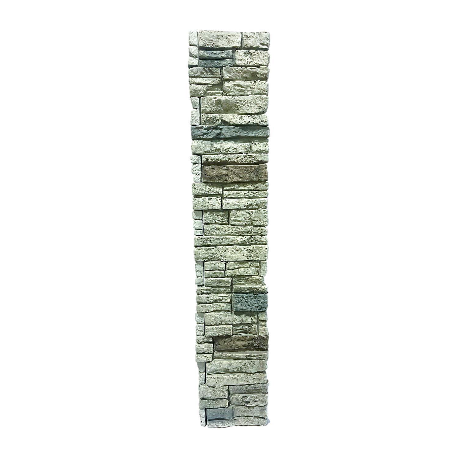 Stacked Stone Post Cover Set 6" ID x 44" - Limestone