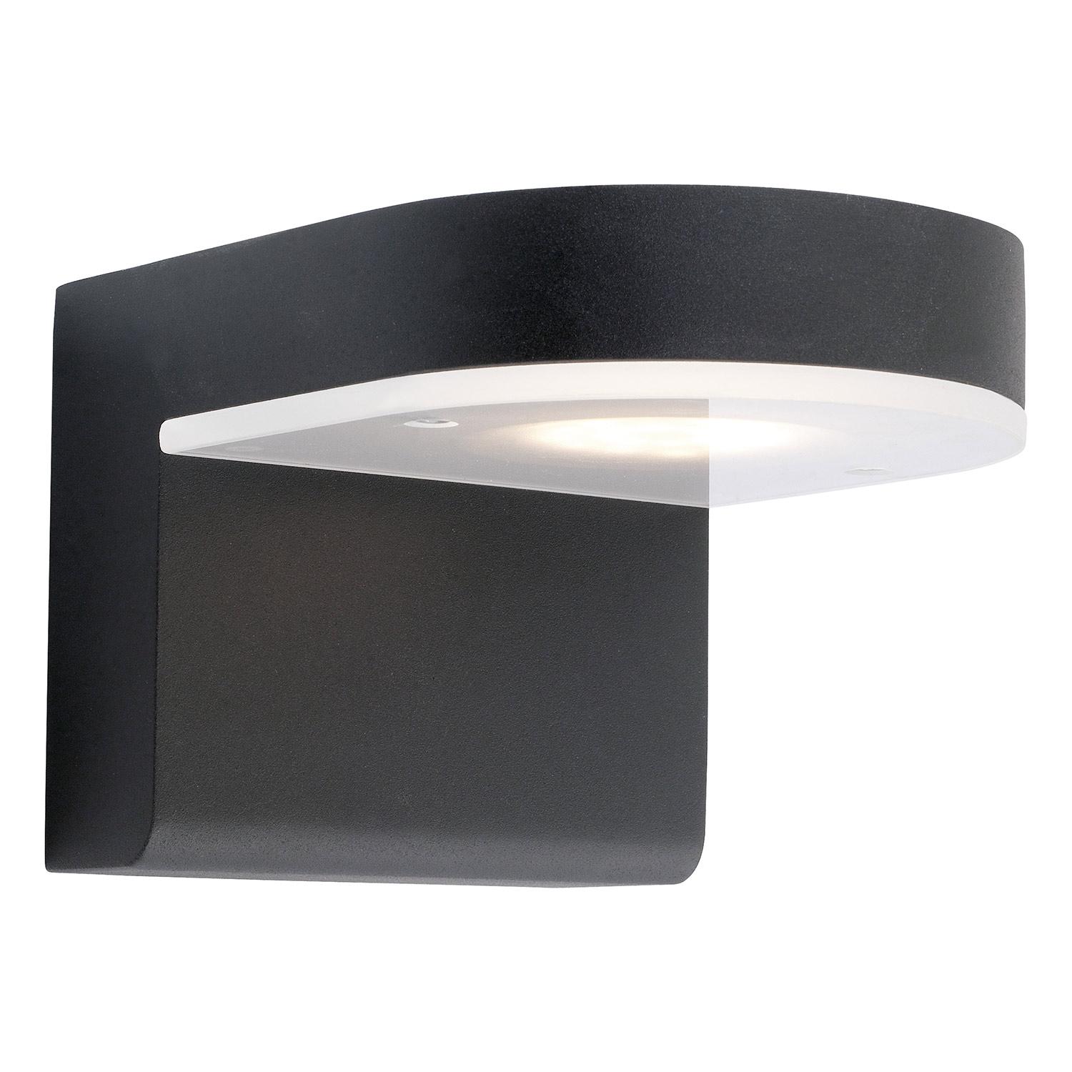 Applique extérieure LED Jalon noir verre satiné