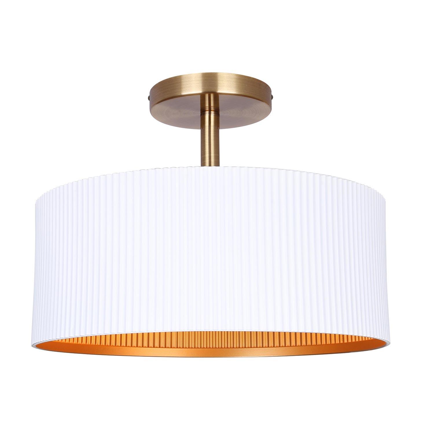 REXTON Matte White/Gold Semi Flush Mount Light