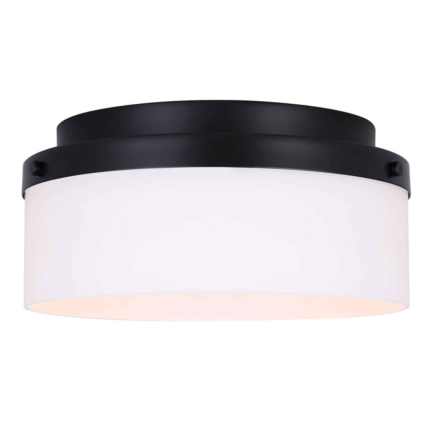 MALLOY Matte Black/Flat Opal Flush Mount Light