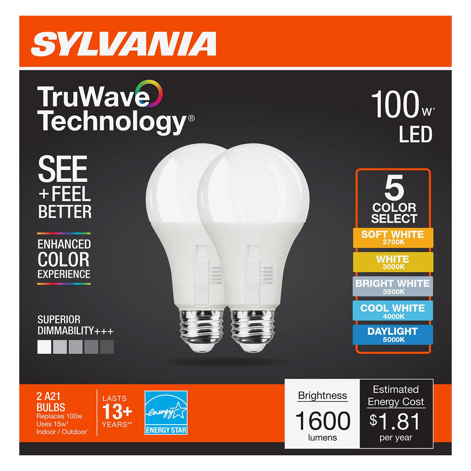 TruWave 60W A19 Selectable Color Dimmable LED Bulb