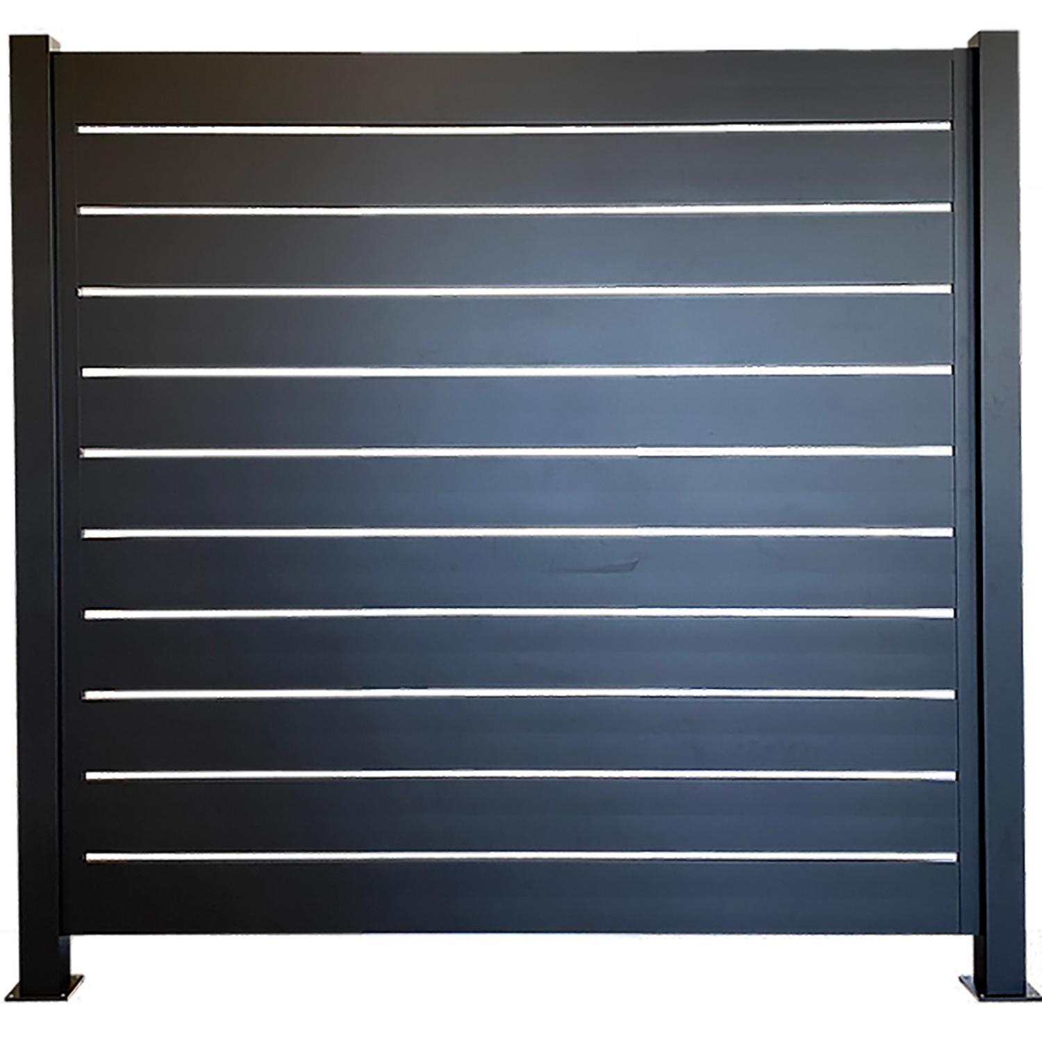 London - 6' x 6' Black Aluminum Privacy Panel