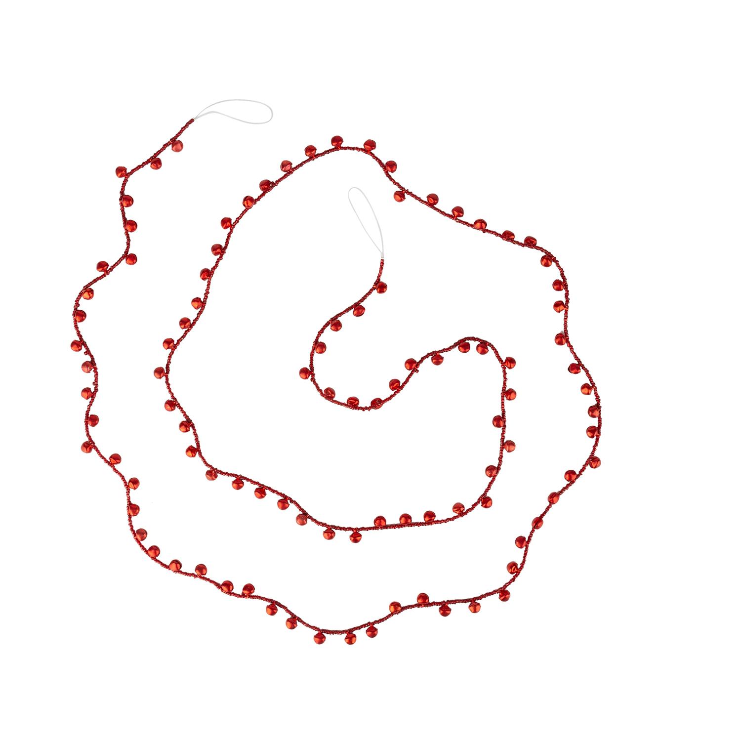 Garland Jingle Bell Red 65"