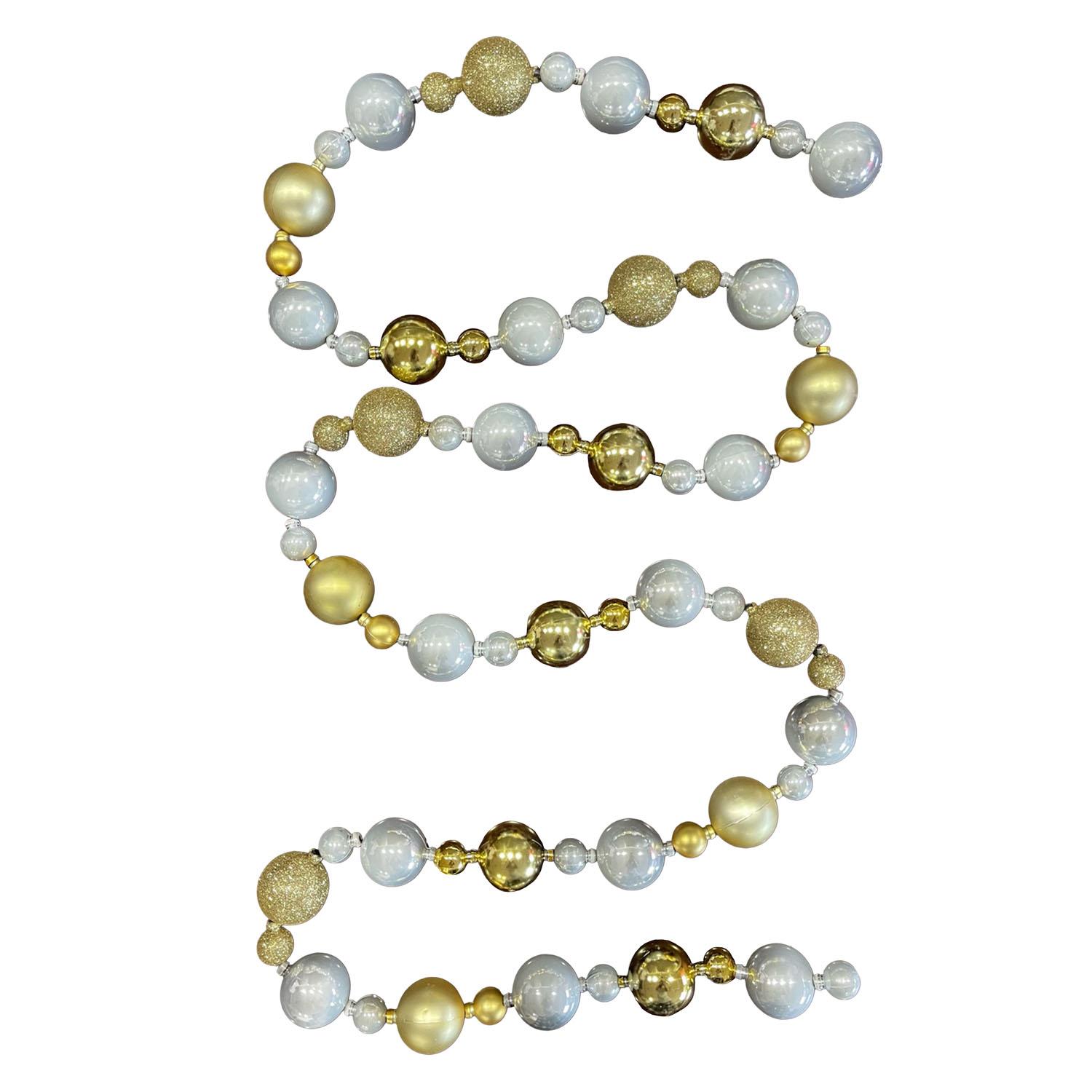 Shatterproof Small Ball Garland - Monochrome Gold 6'
