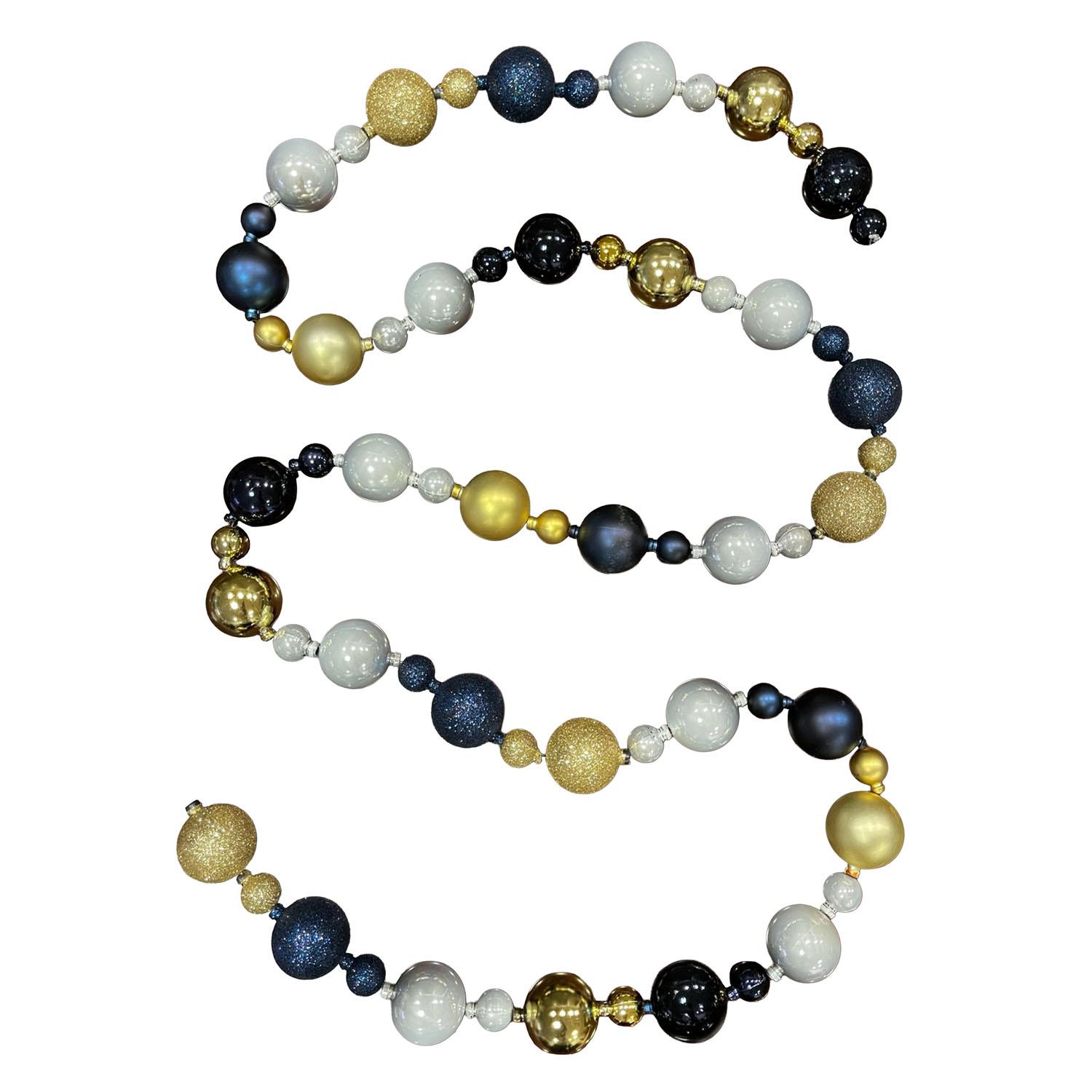 Shatterproof 6' Small Ball Garland- Blue Kismet