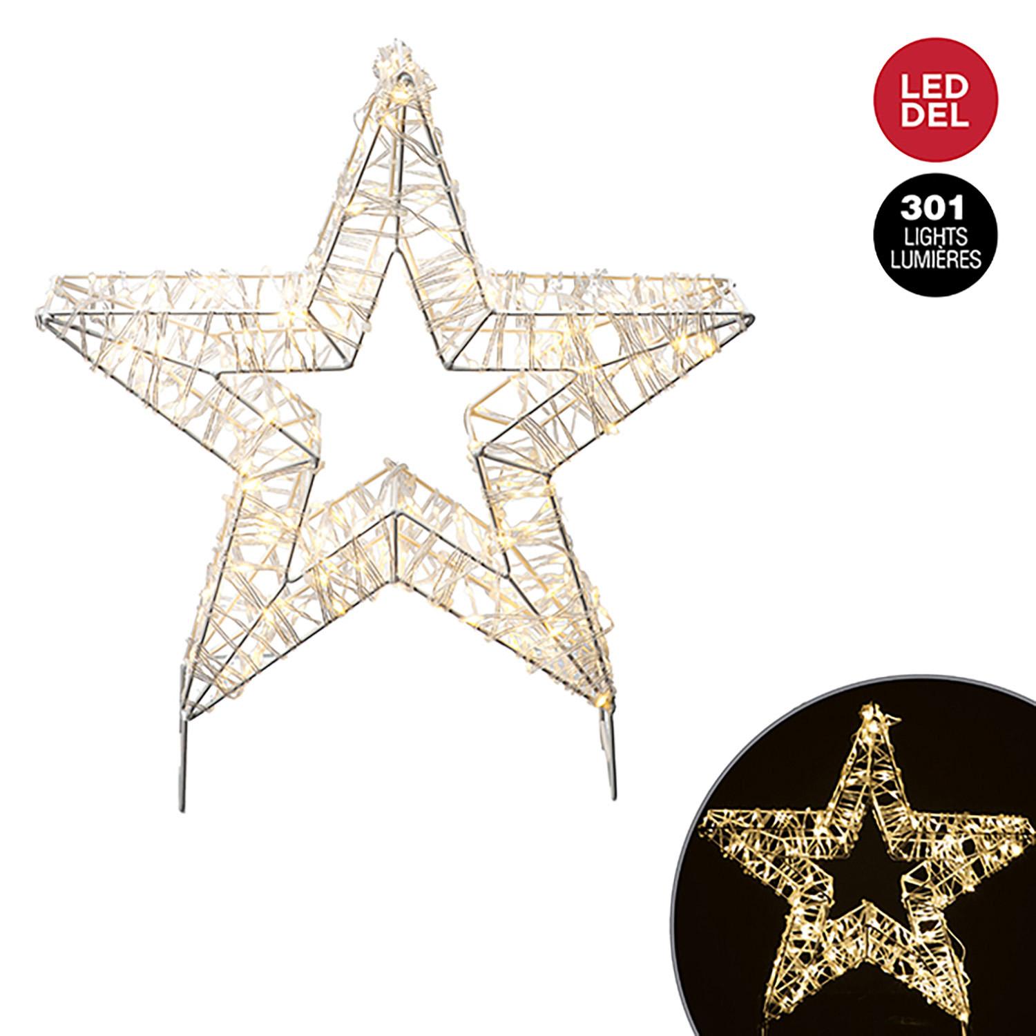 Star with 301 Warm White Mirodot Lights 14"