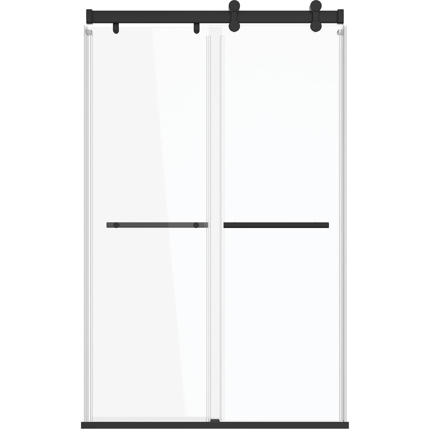 Exploria 41"44" Wx74.50" HFrameless Shower Door Matte Black