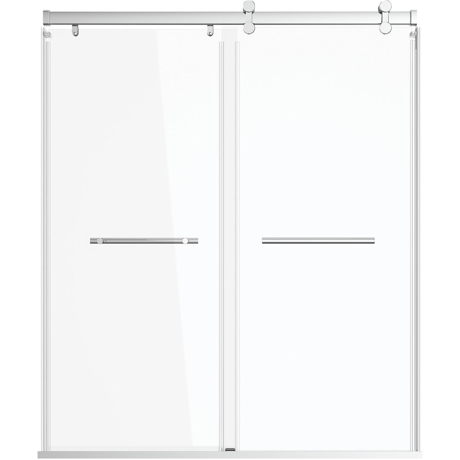 Exploria 52" 56" W x 74.50" H Bypass Shower Door Chrome