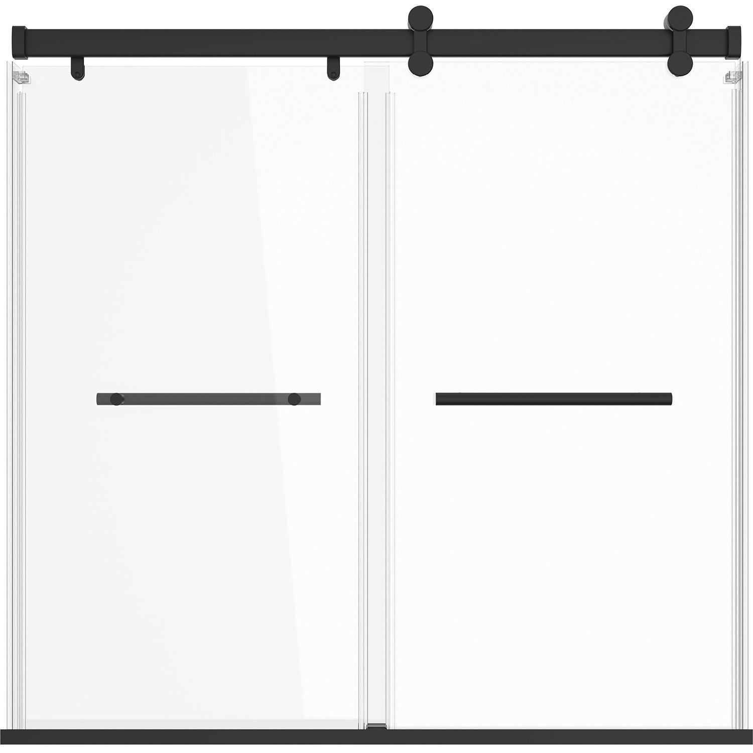 Exploria 51" to 56" Sliding Tub Door Matte Black