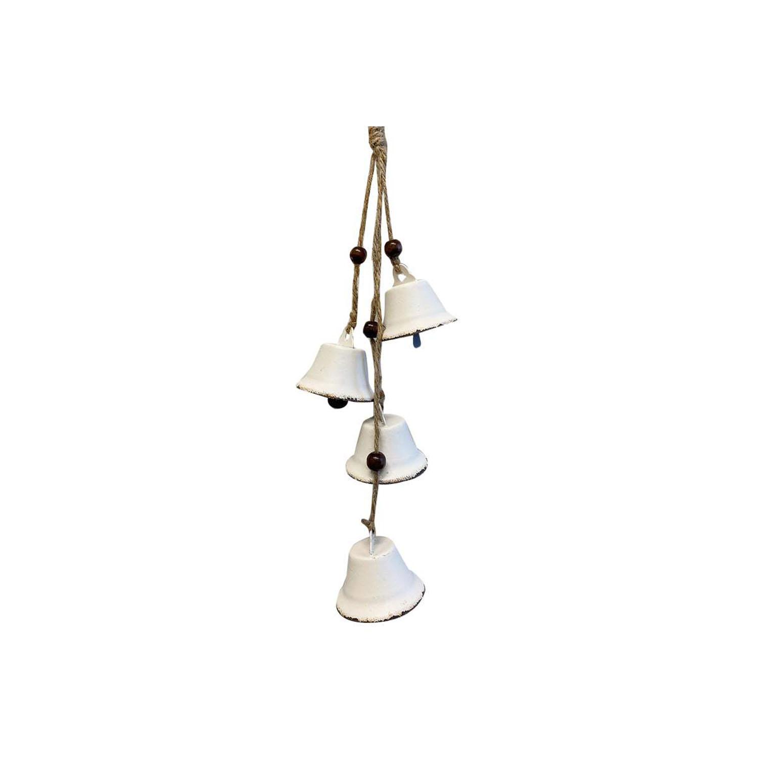 Hanging Metal Bell White 6"