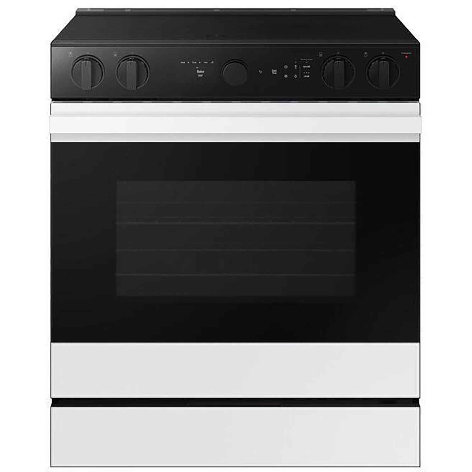 6.3 cu. ft. White Bespoke Smart Slide-In Electric Range.