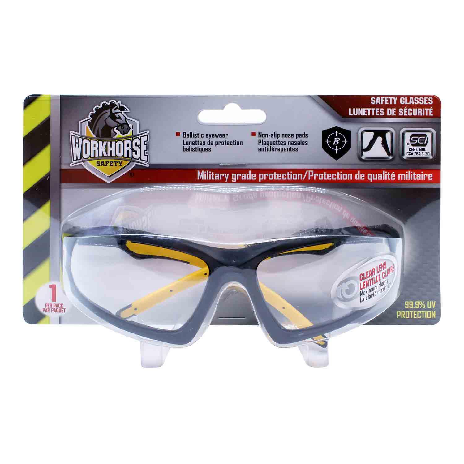 Clear Full Frame Safety Glasses-Military Grade