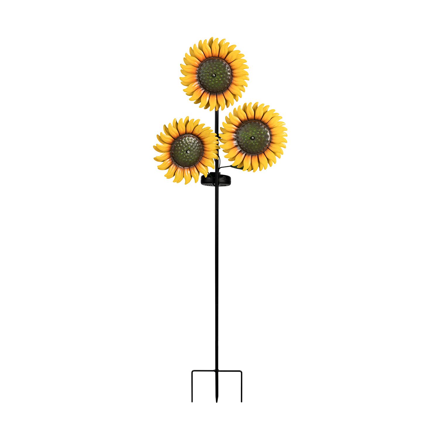Solar Three Bloom Sunflower Stake 31"
