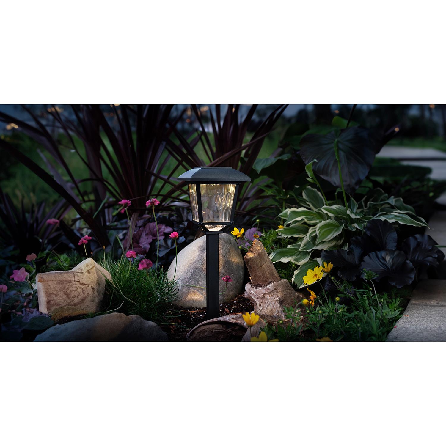 Solar KIngsclear Black Plastic Pathway Light - 4 Pack