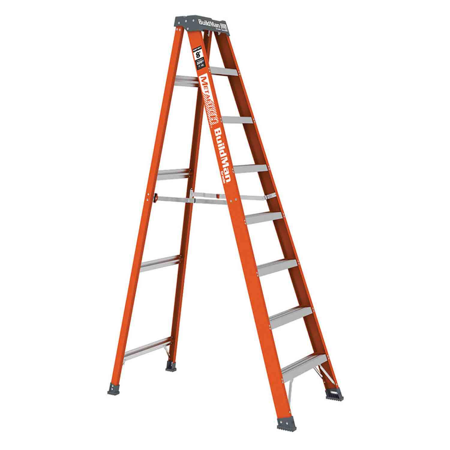 Metaltech 8' Fiberglass Step Ladder 300lb Capacity-Type 1A