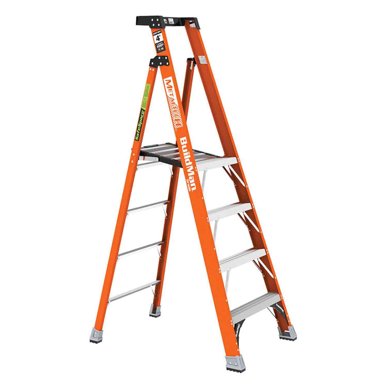 Metaltech 10' Fiberglass Step Ladder 300lb Capacity -Type 1A