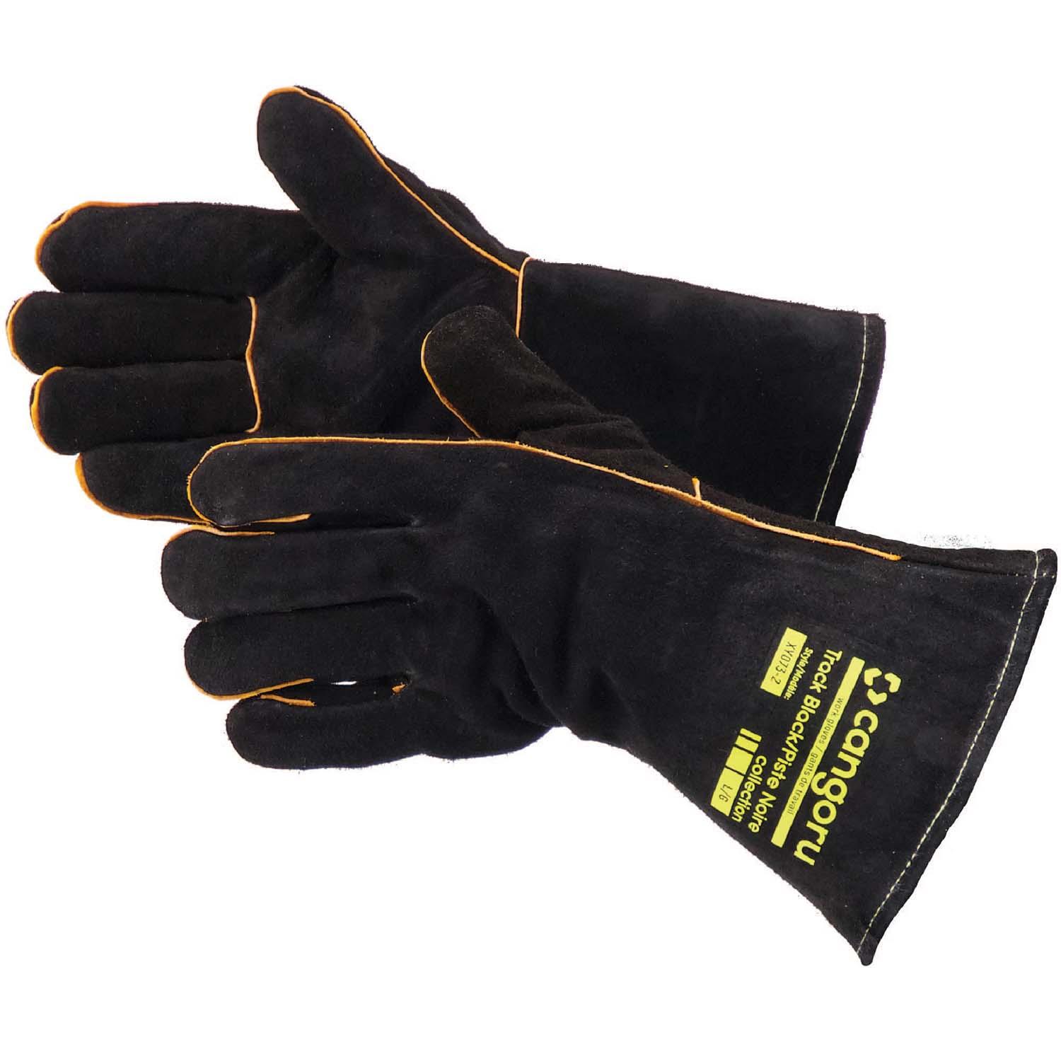 Track Black Barbeque/Welding Leather Gloves