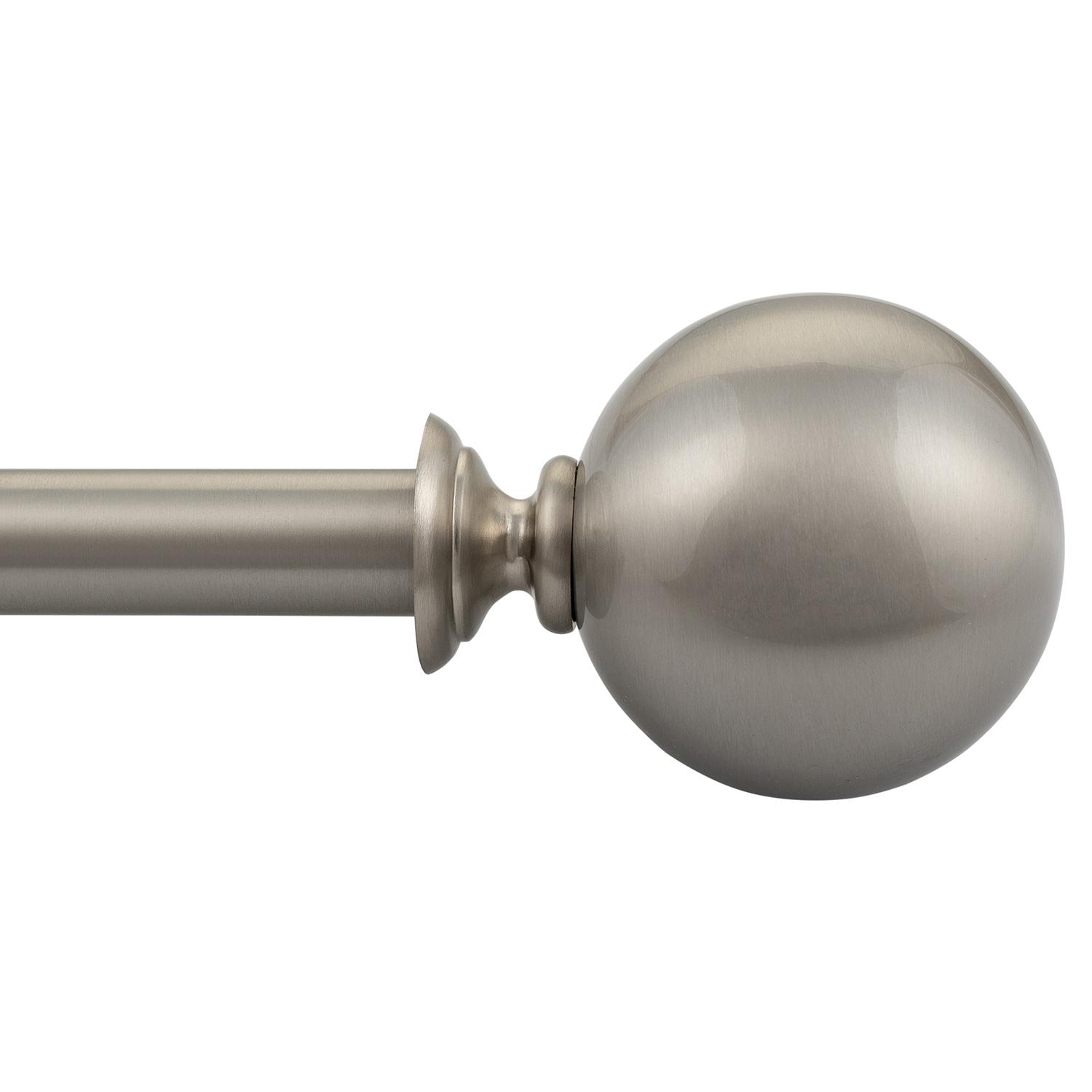 36"-66"  Satin Nickel Ball Adjustable 3/4" Curtain Rod